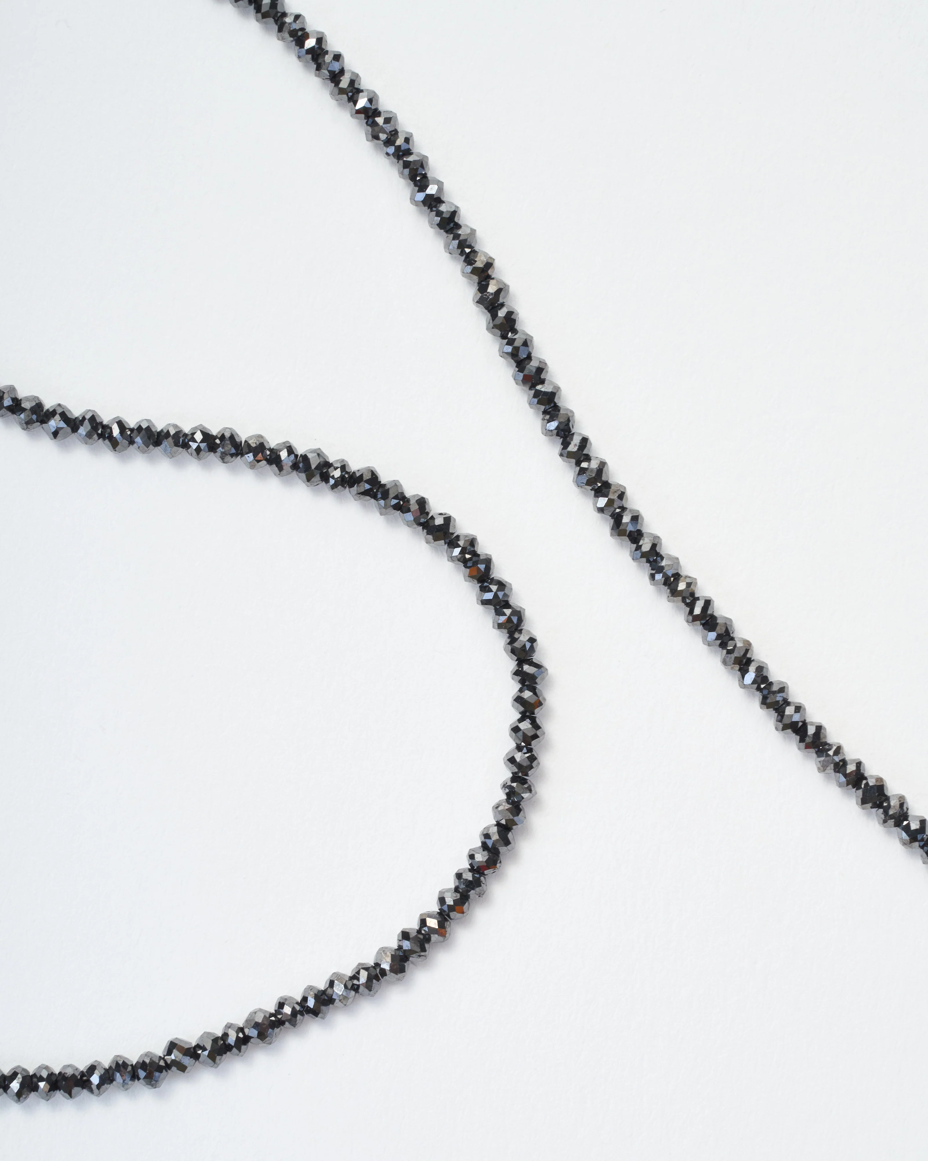 black diamond bead necklace 24" - Image 4