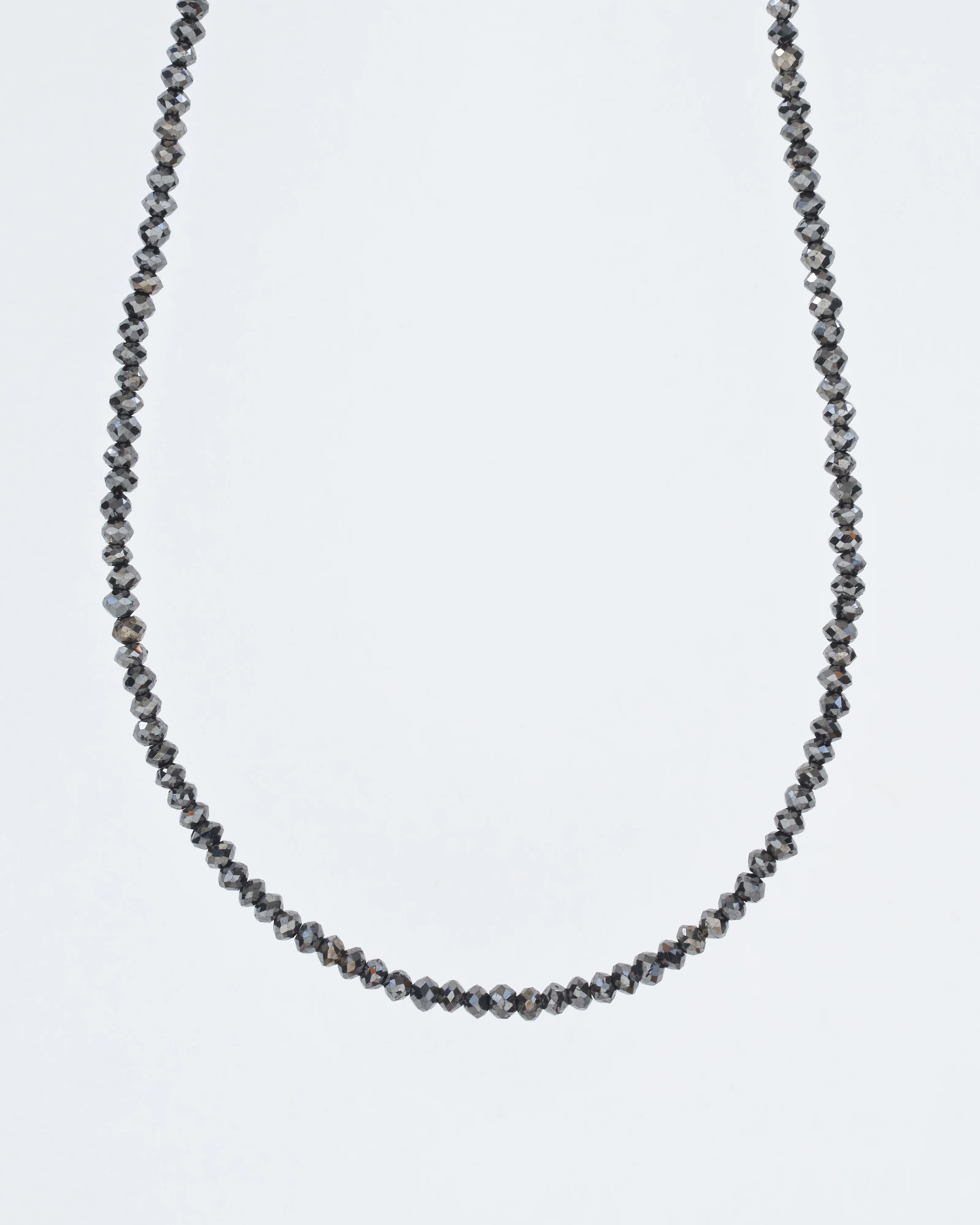 black diamond bead necklace 32" - Image 3