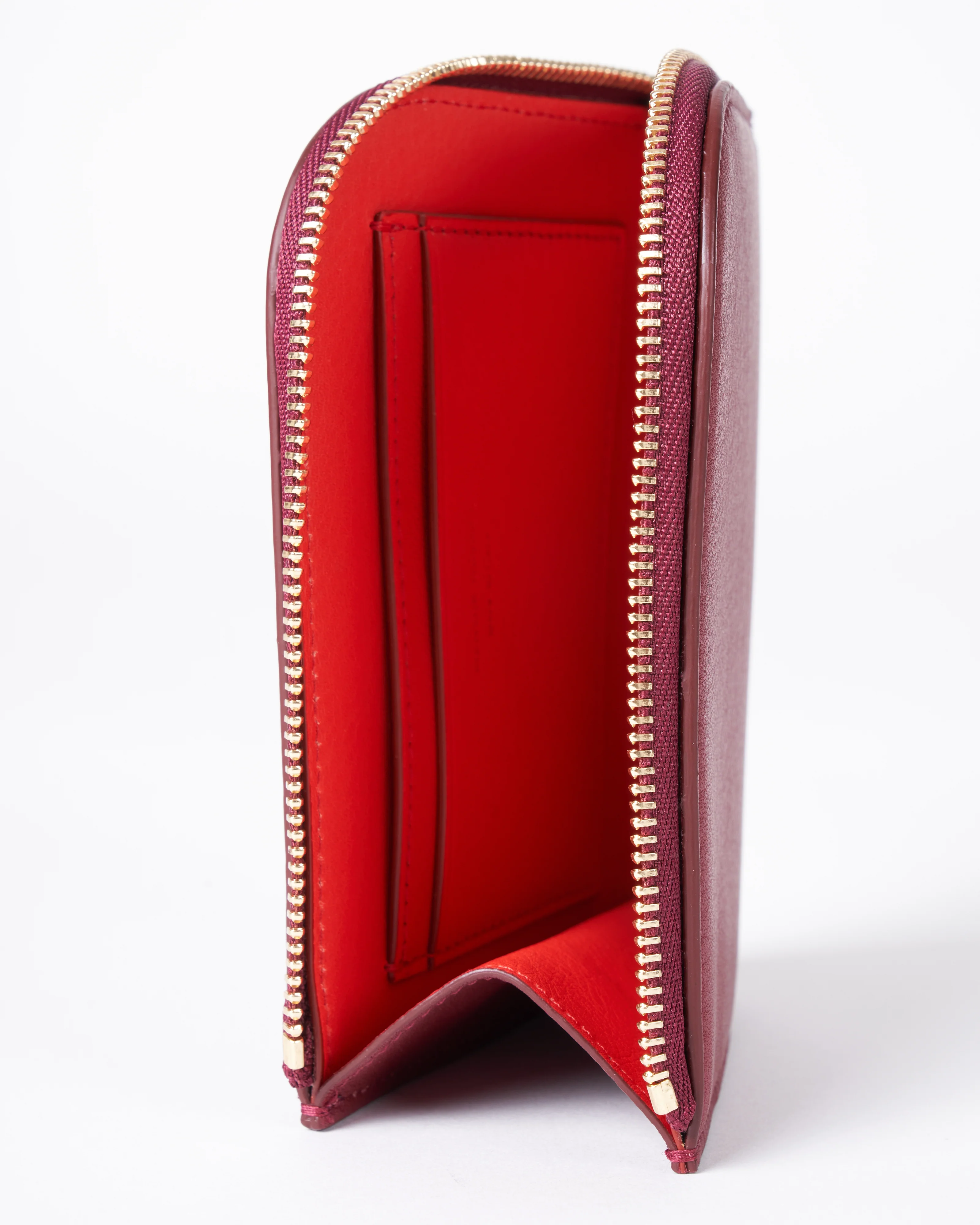 compact zip wallet - claret - Image 3