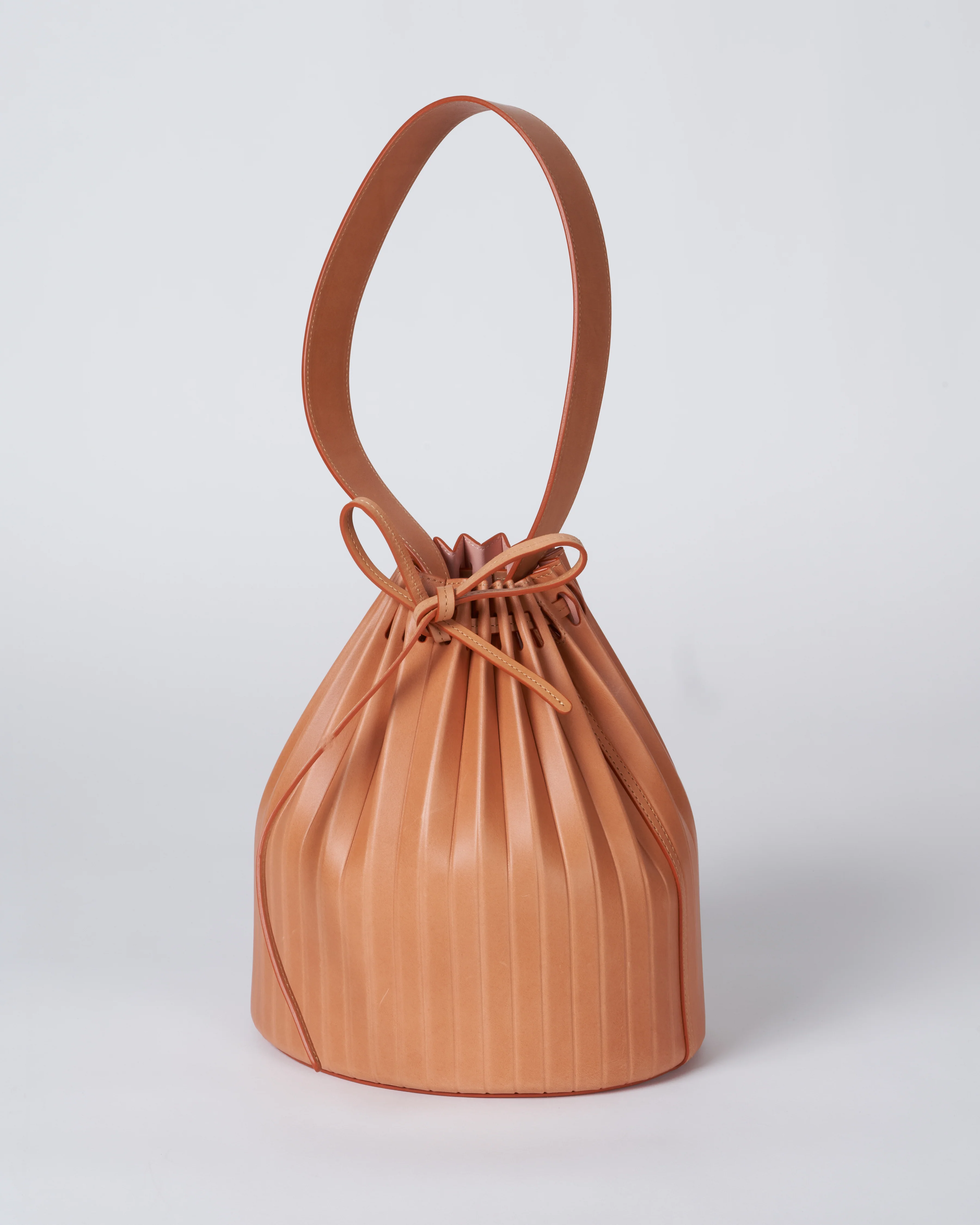 pleated bucket bag - cammello/rosa - Image 3