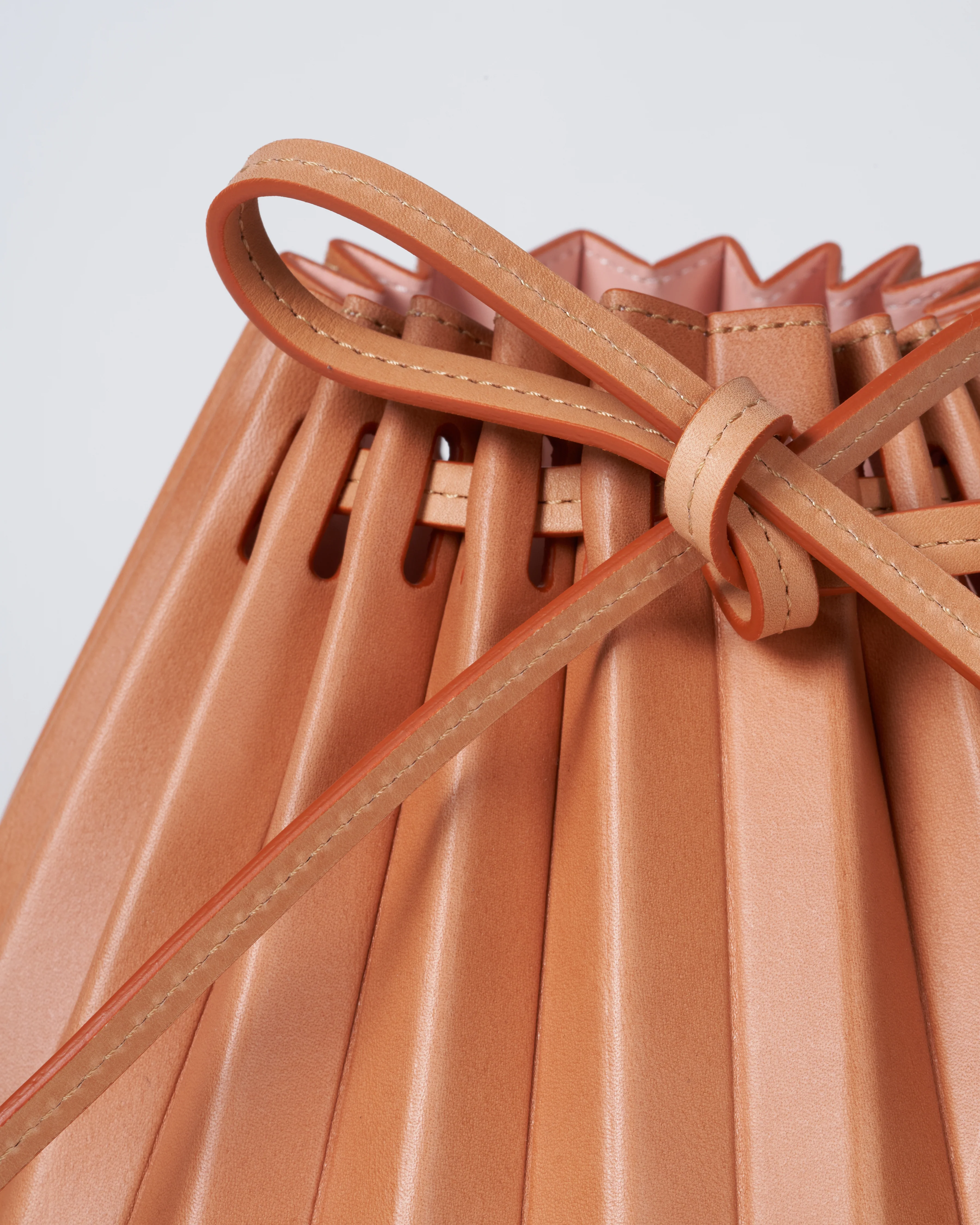 pleated bucket bag - cammello/rosa - Image 5