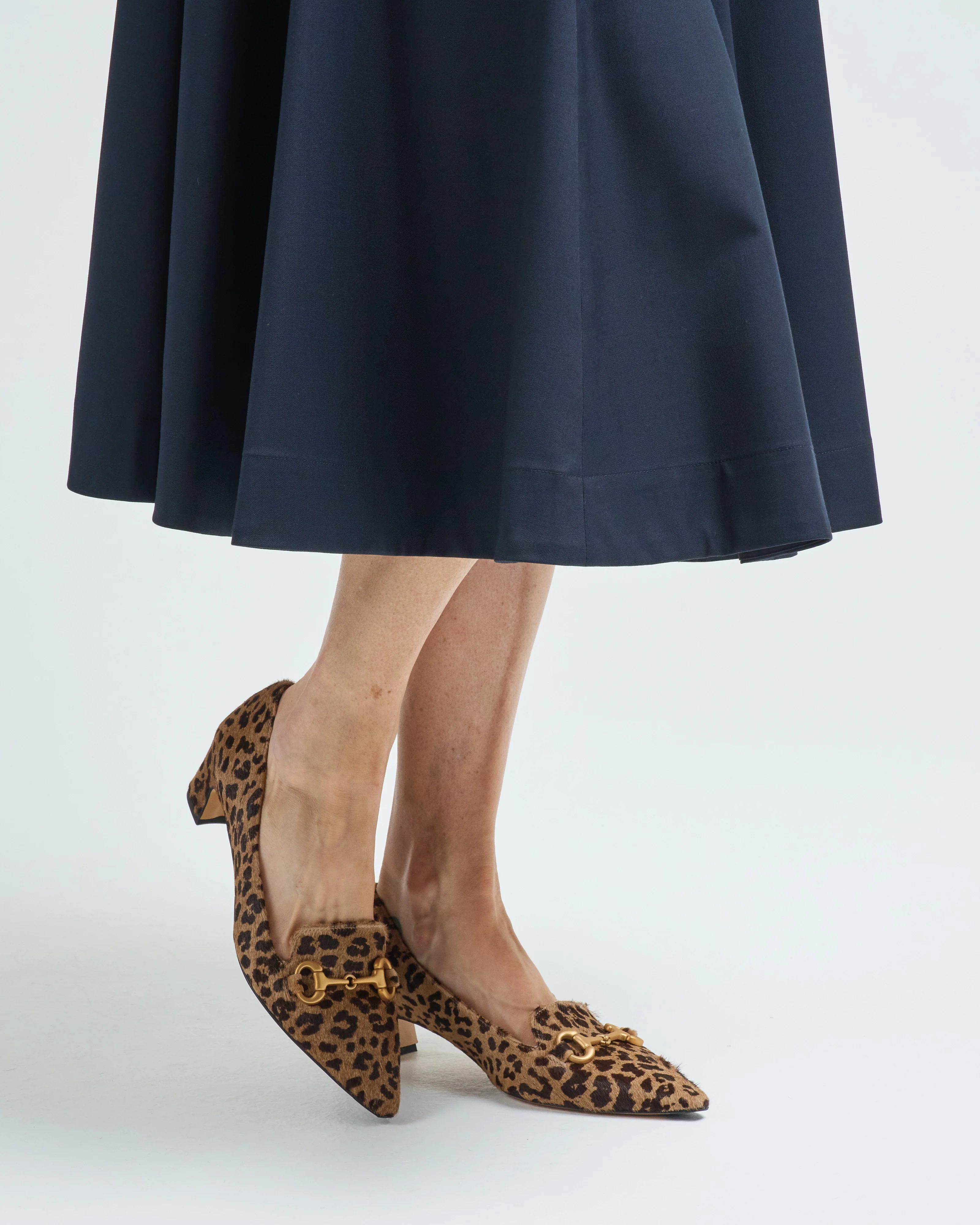 pointed leopard pony heel with gold bit - Image 5