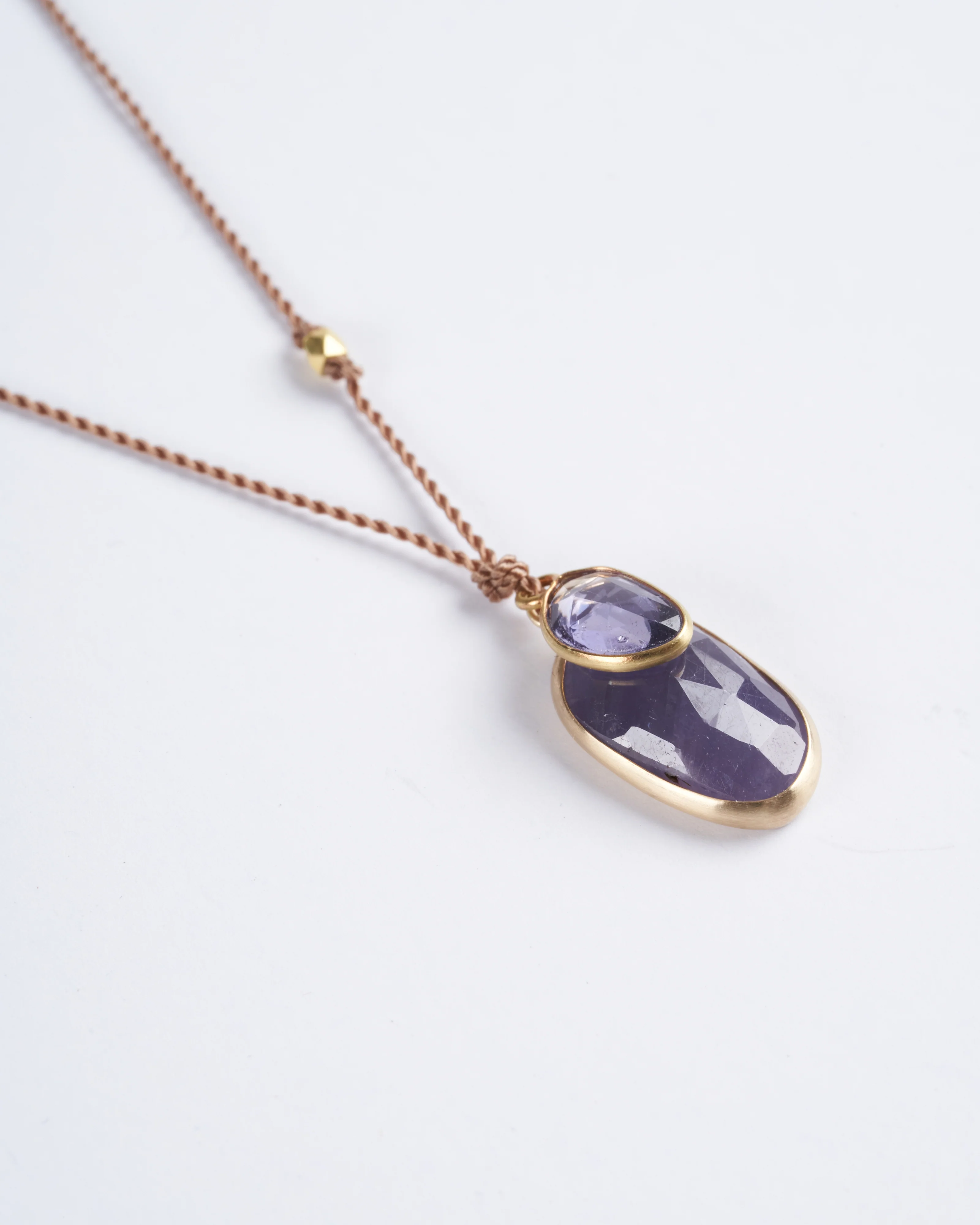 2 sapphires 14k yg and 18k yg - lavender - Image 2