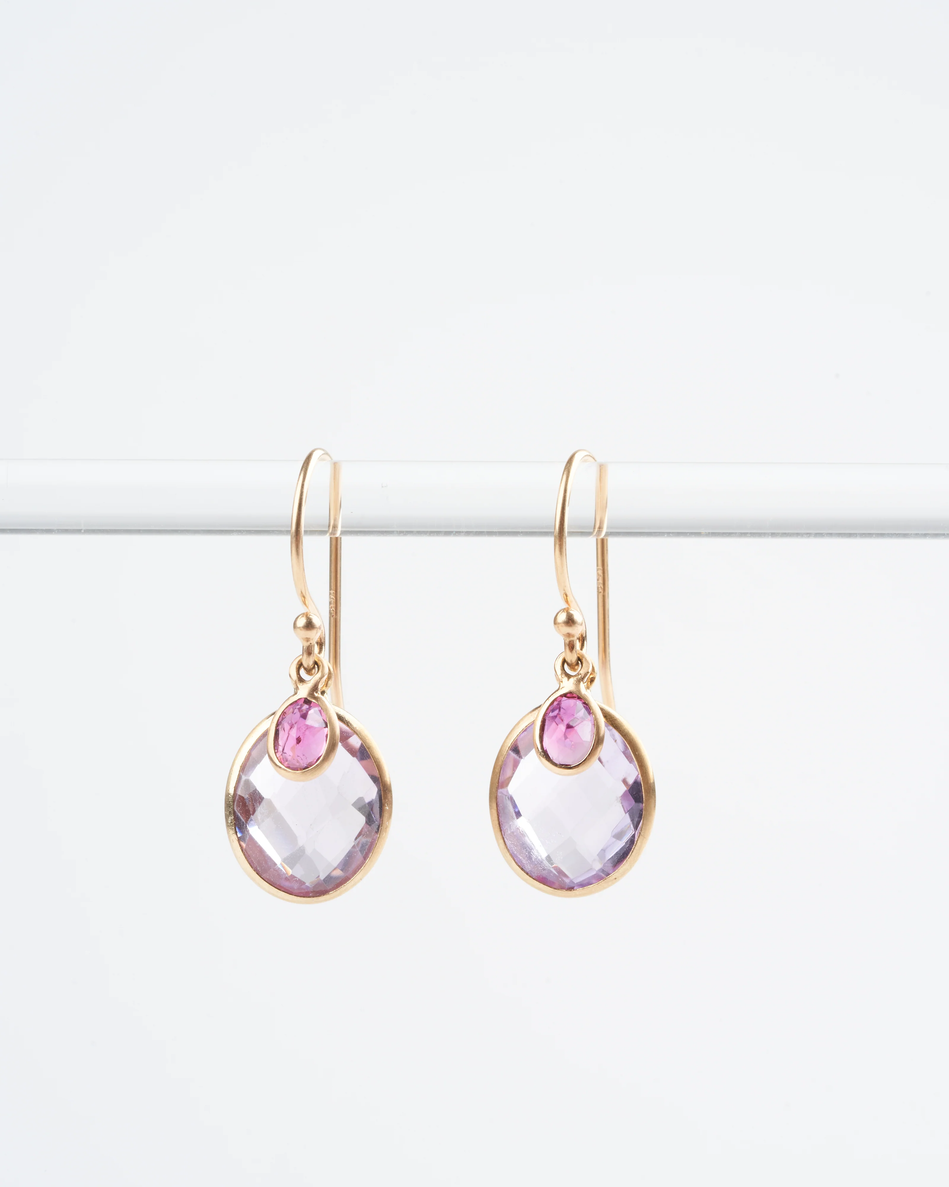 amethyst / tourmaline earrings - pink/purple - Image 2