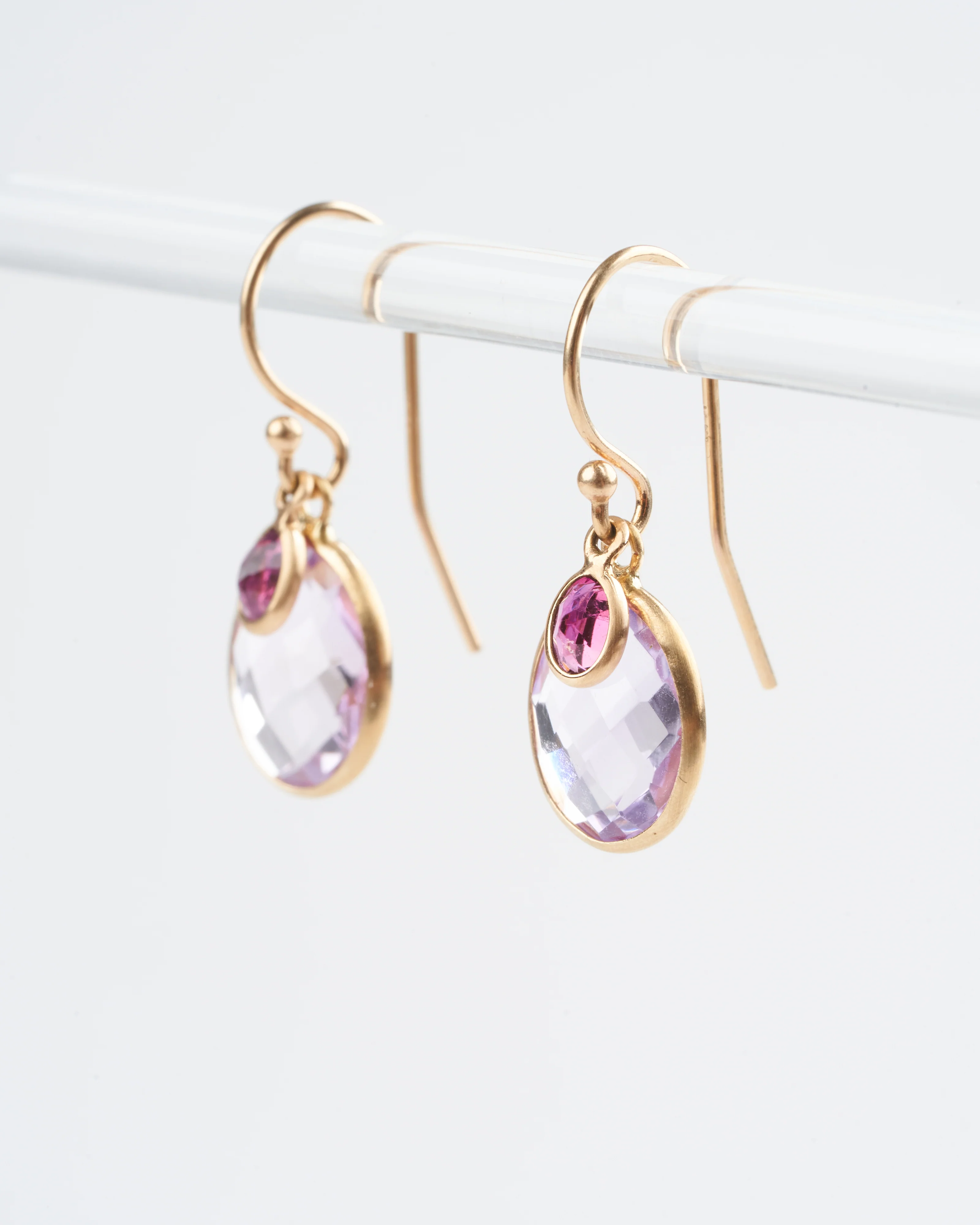 amethyst / tourmaline earrings - pink/purple - Image 3