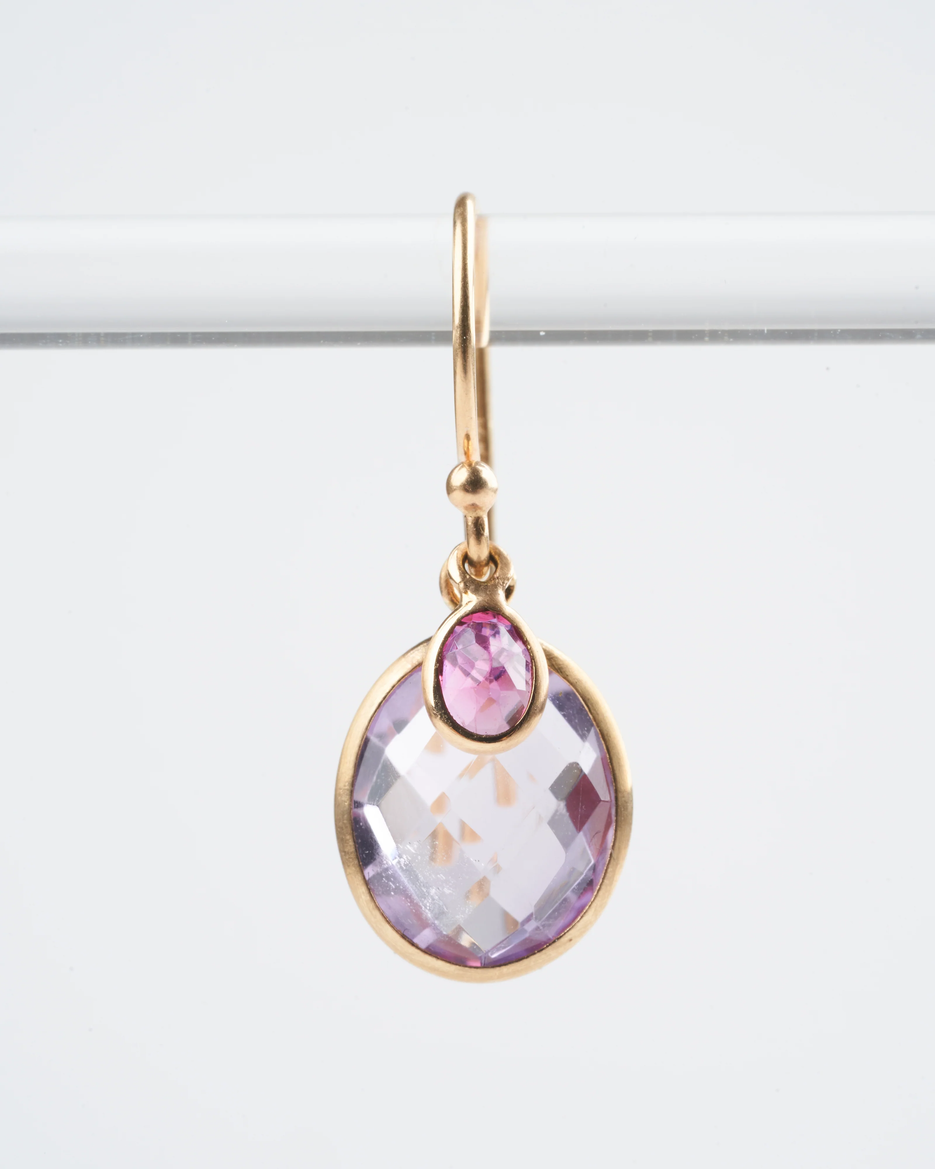 amethyst / tourmaline earrings - pink/purple - Image 4