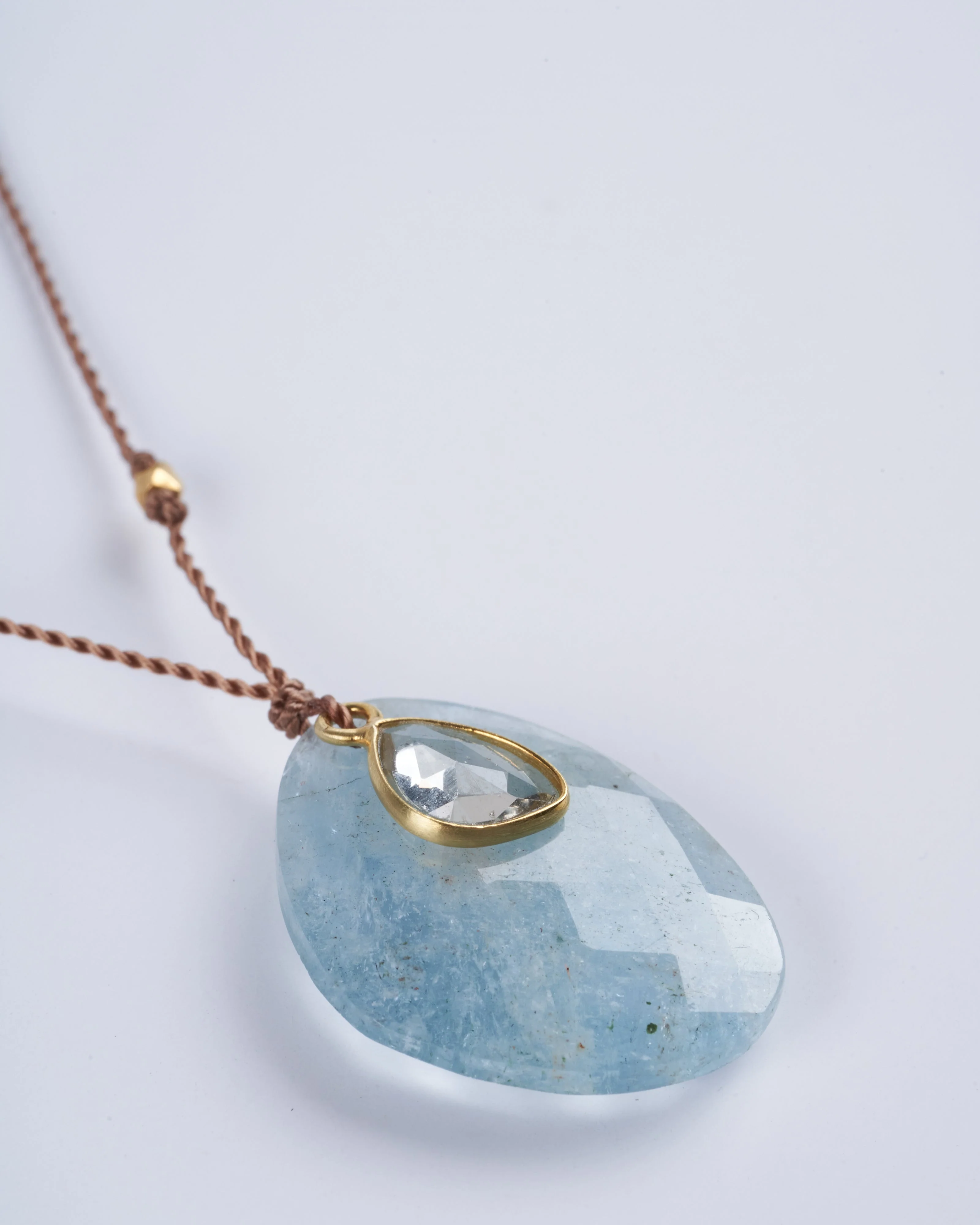 aquamarine and white sapphire necklace - Image 2