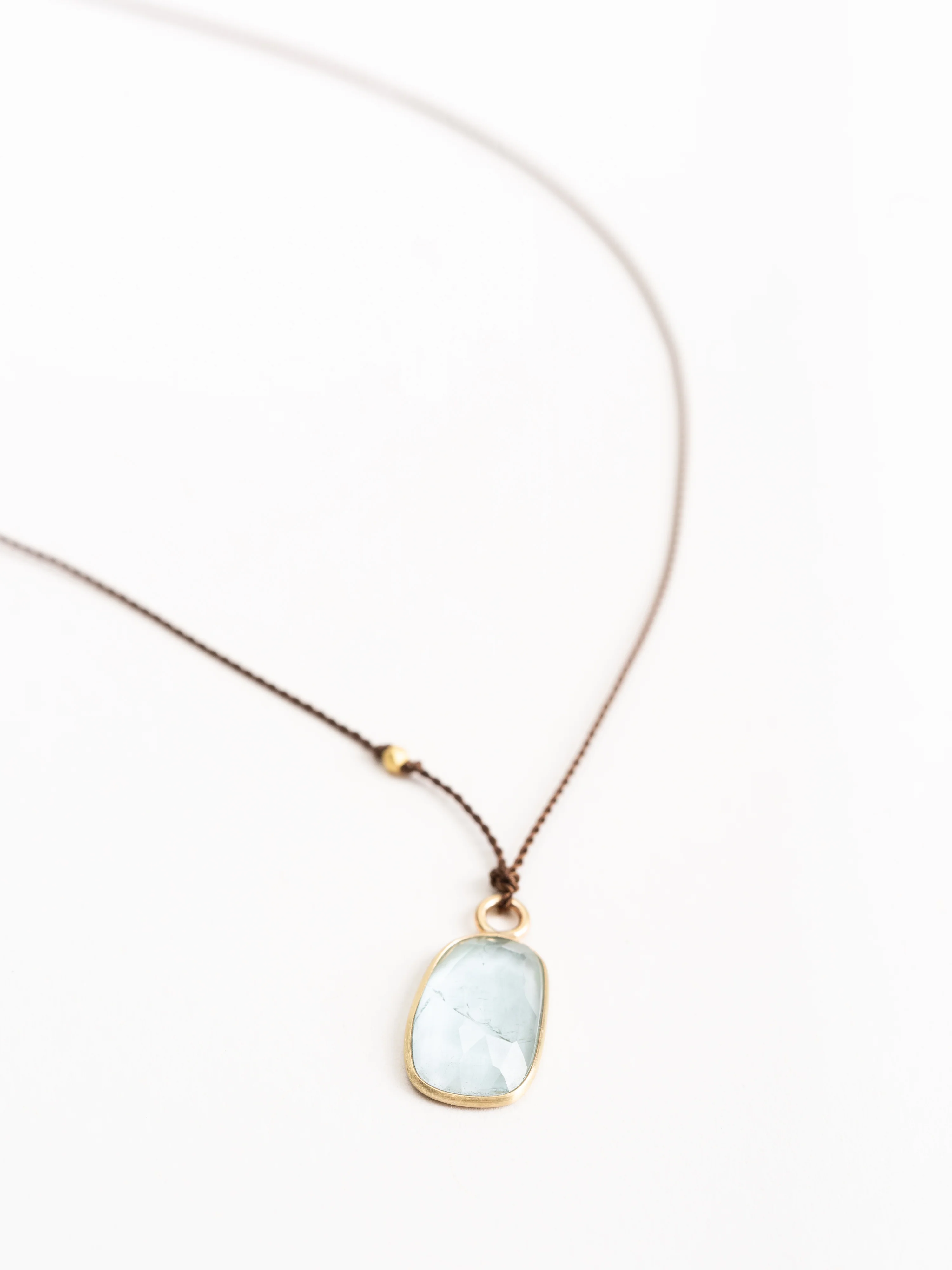 aquamarine necklace - 18k - Image 3