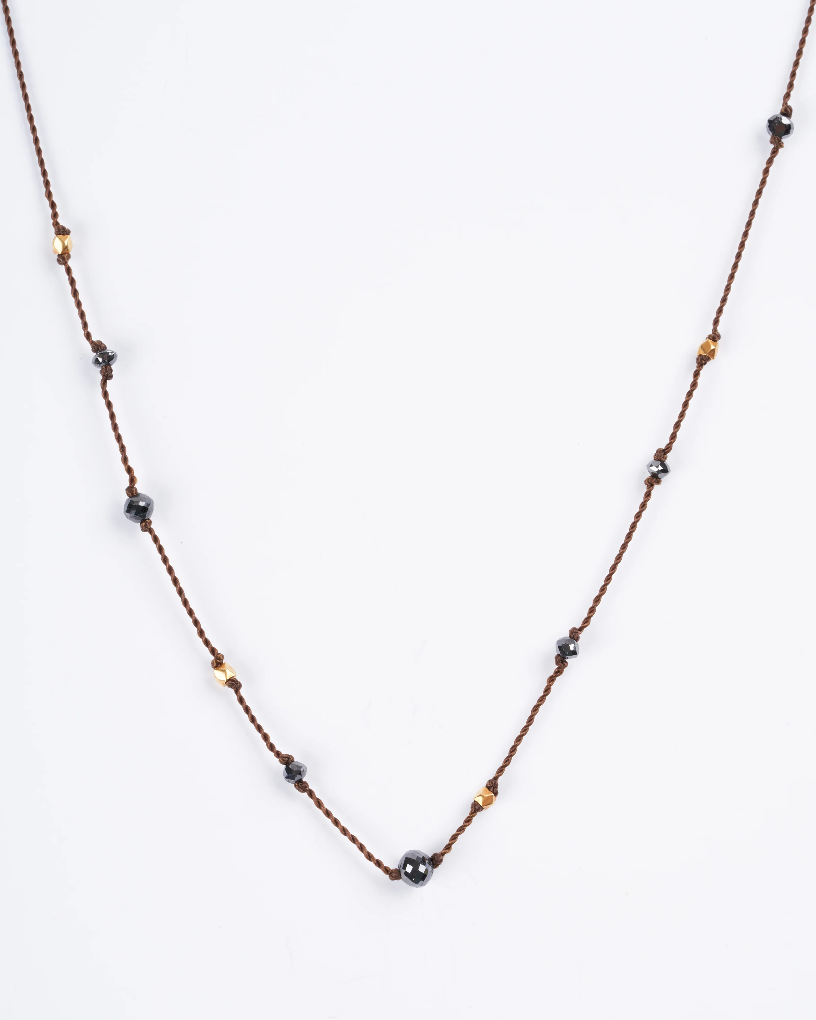 black diamonds + 18k yellow gold necklace - Image 3