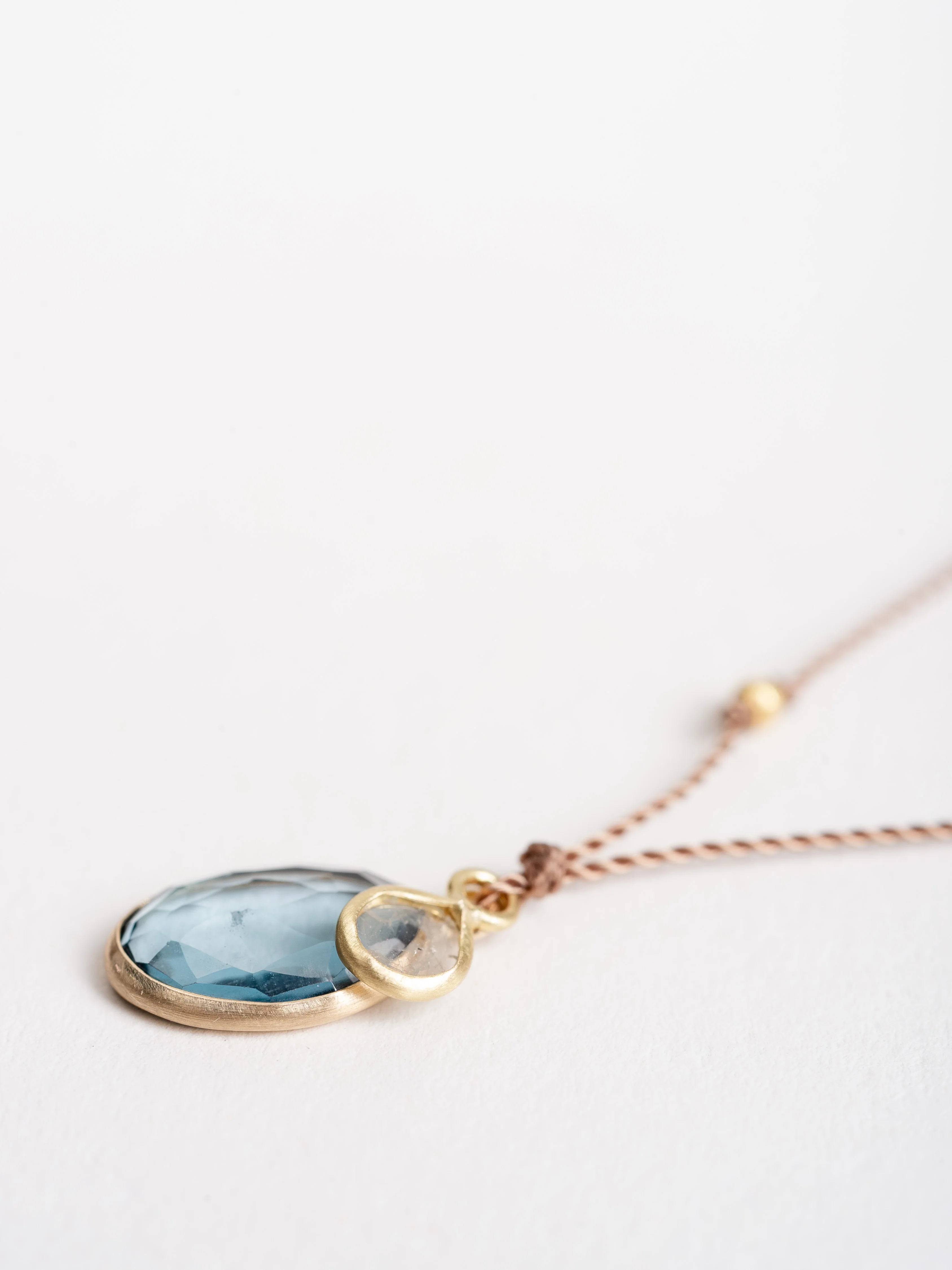 blue topaz/diamond slice necklace - Image 2
