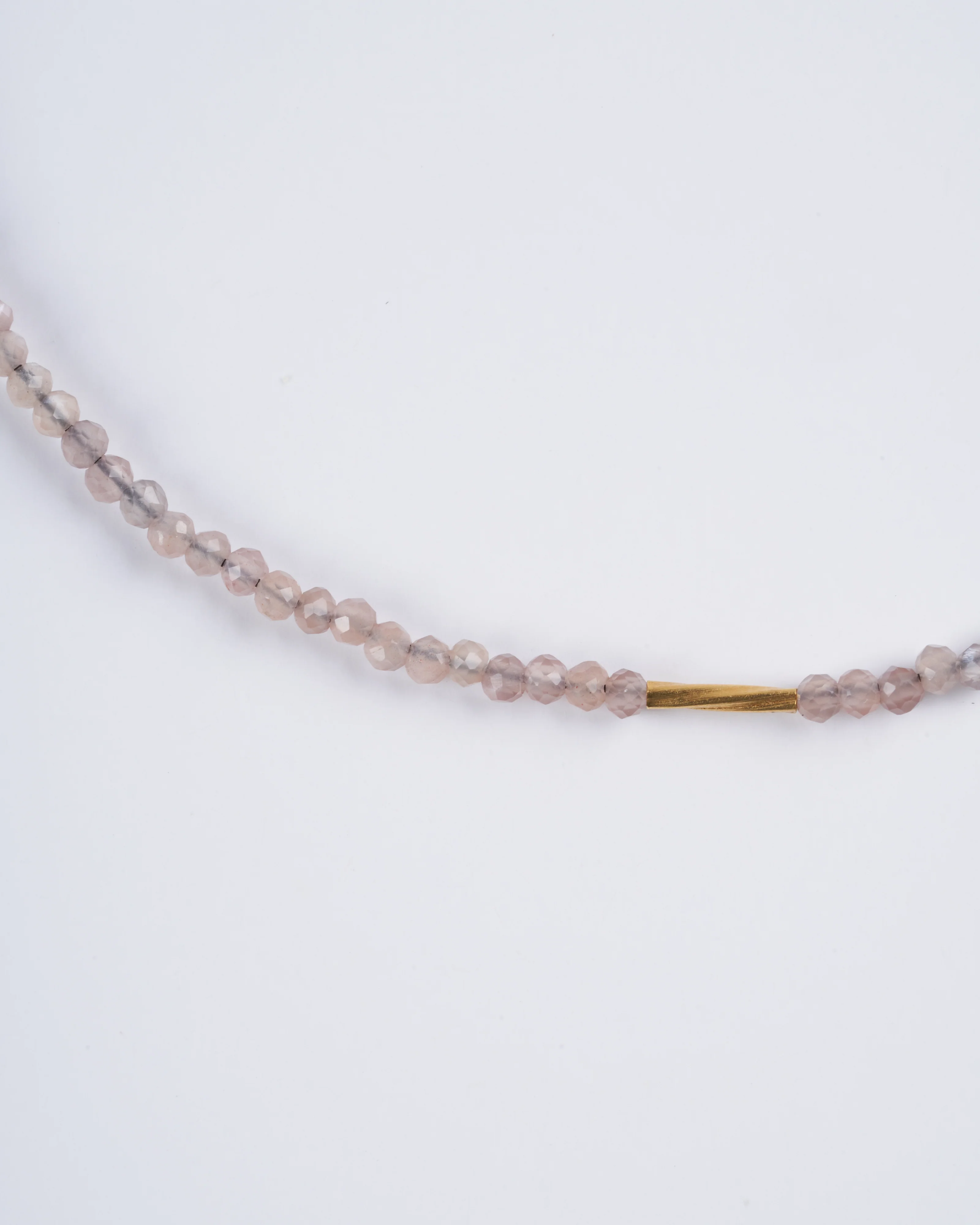 chocolate moonstone and 18k yellow gold beaded bracelet - Image 3