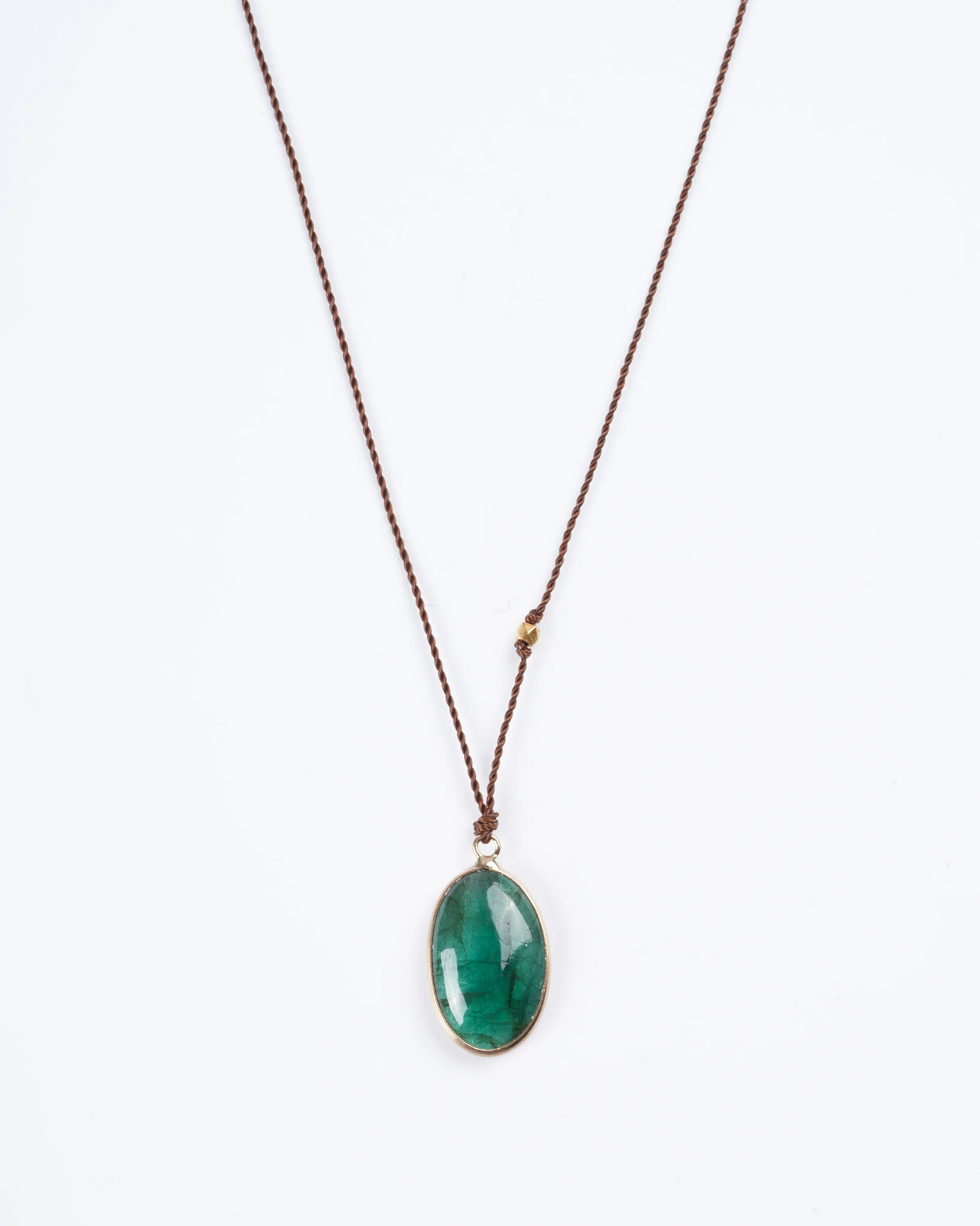 emerald cabochon - gold - Image 3