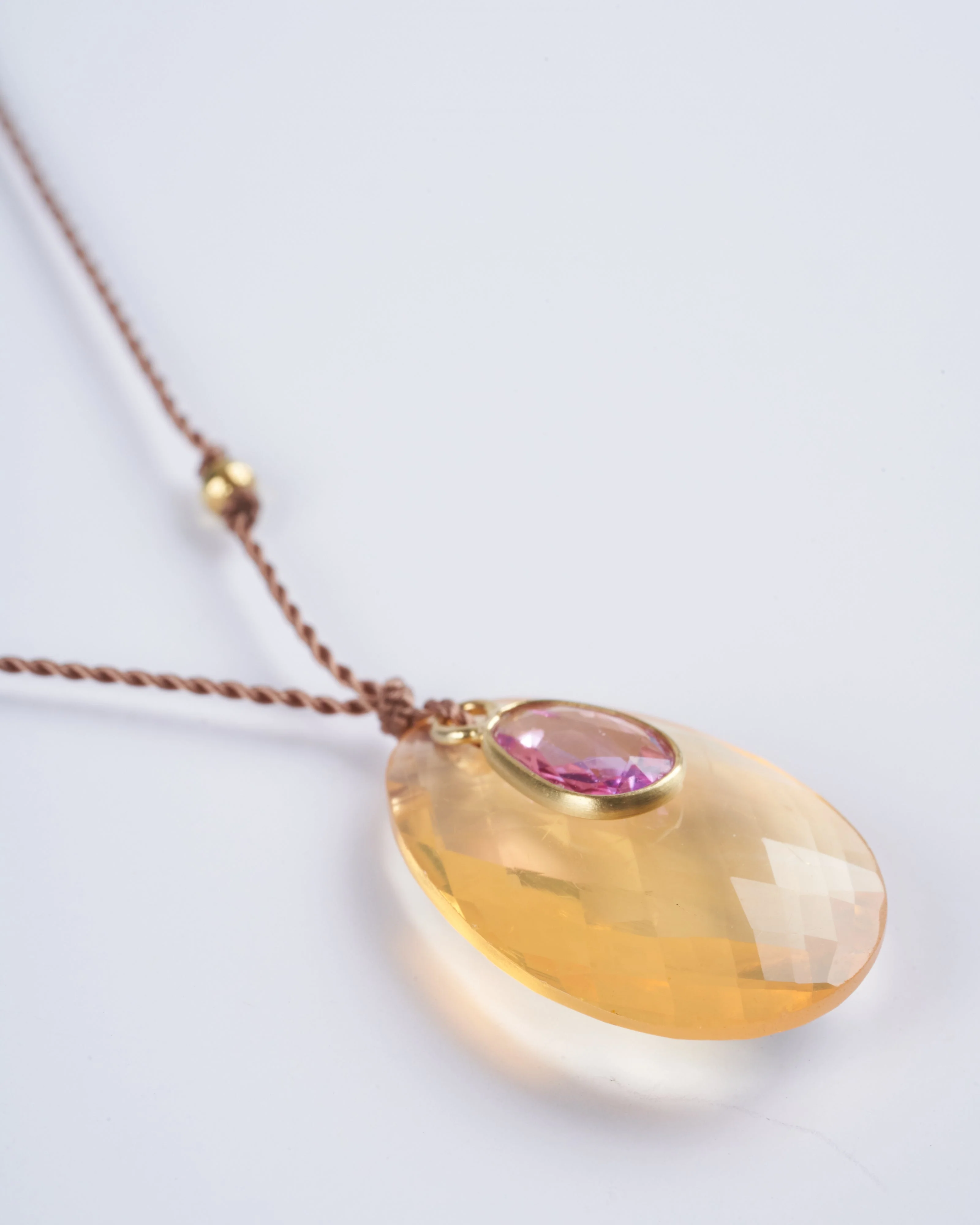 fire opal and and pink sapphire necklace - Image 2