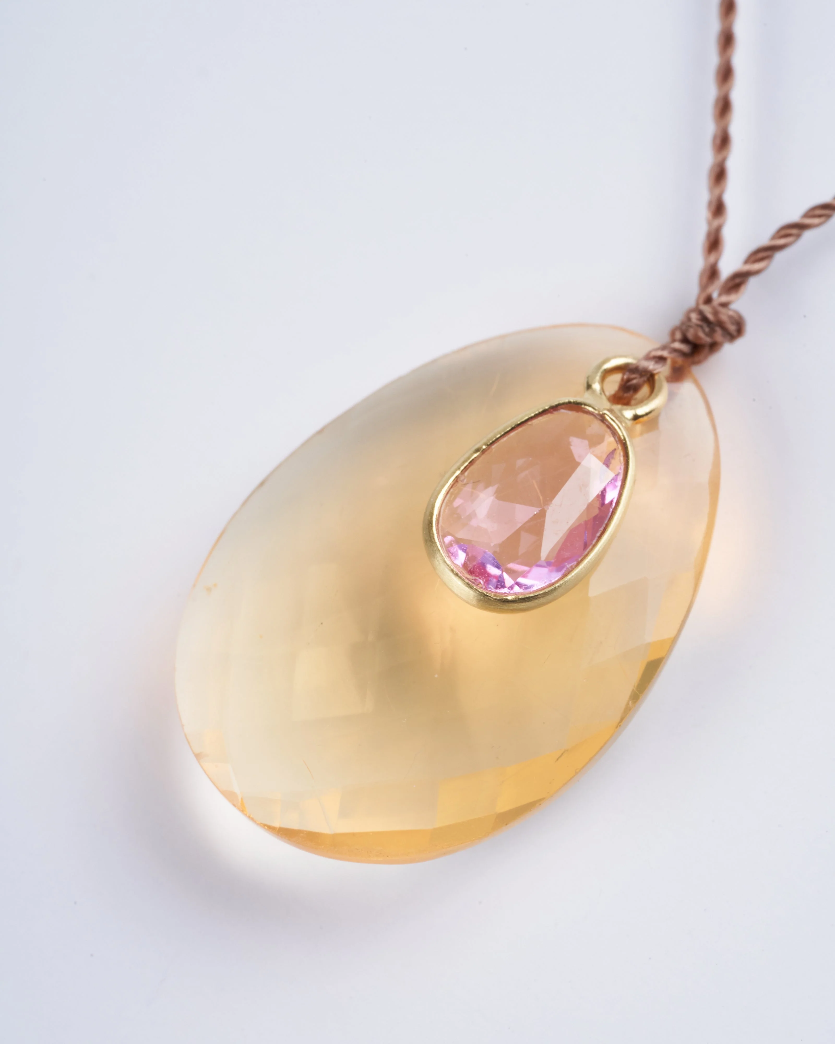 fire opal and and pink sapphire necklace - Image 4