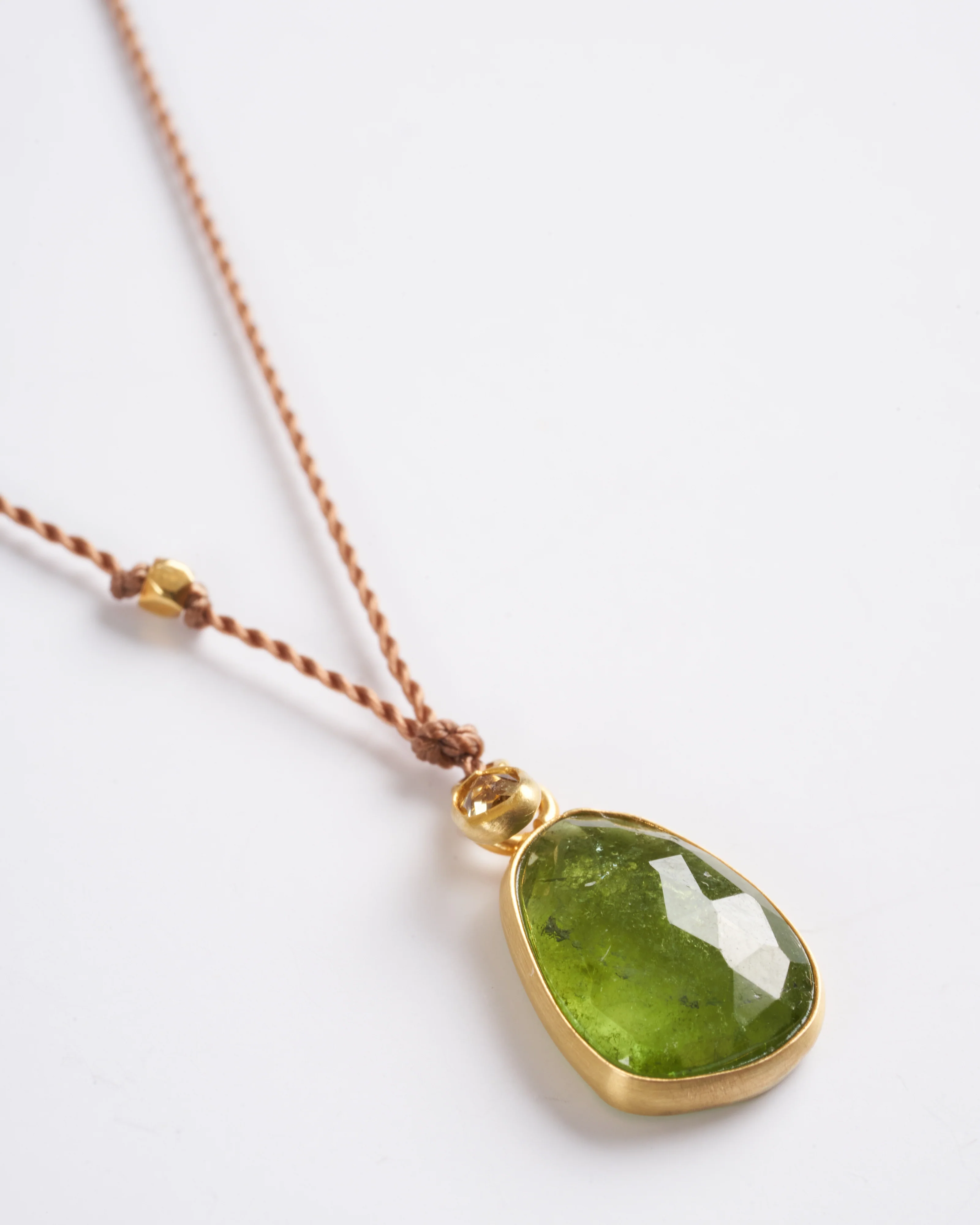 green tourmaline and diamond necklace - green - Image 2