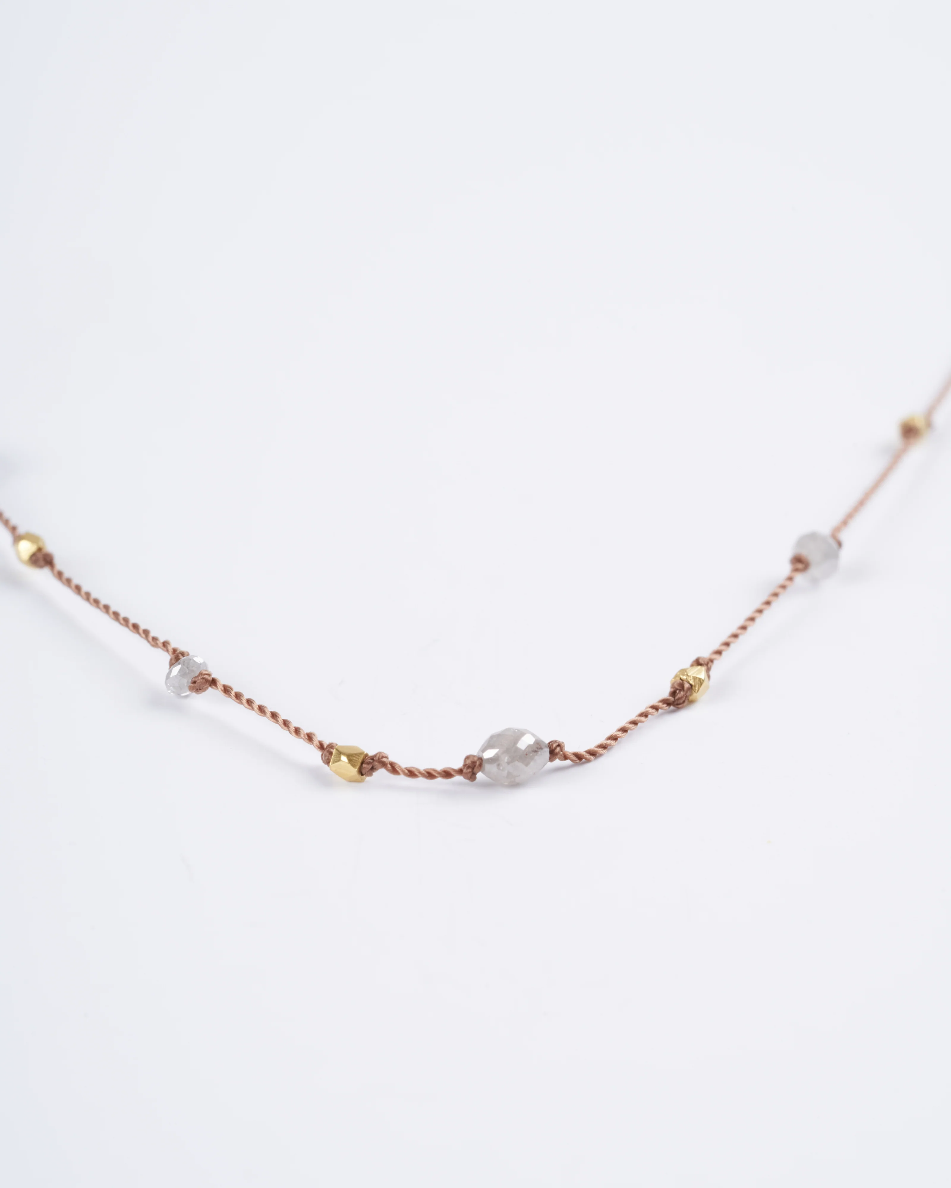 grey diamonds + 18k yellow gold necklace