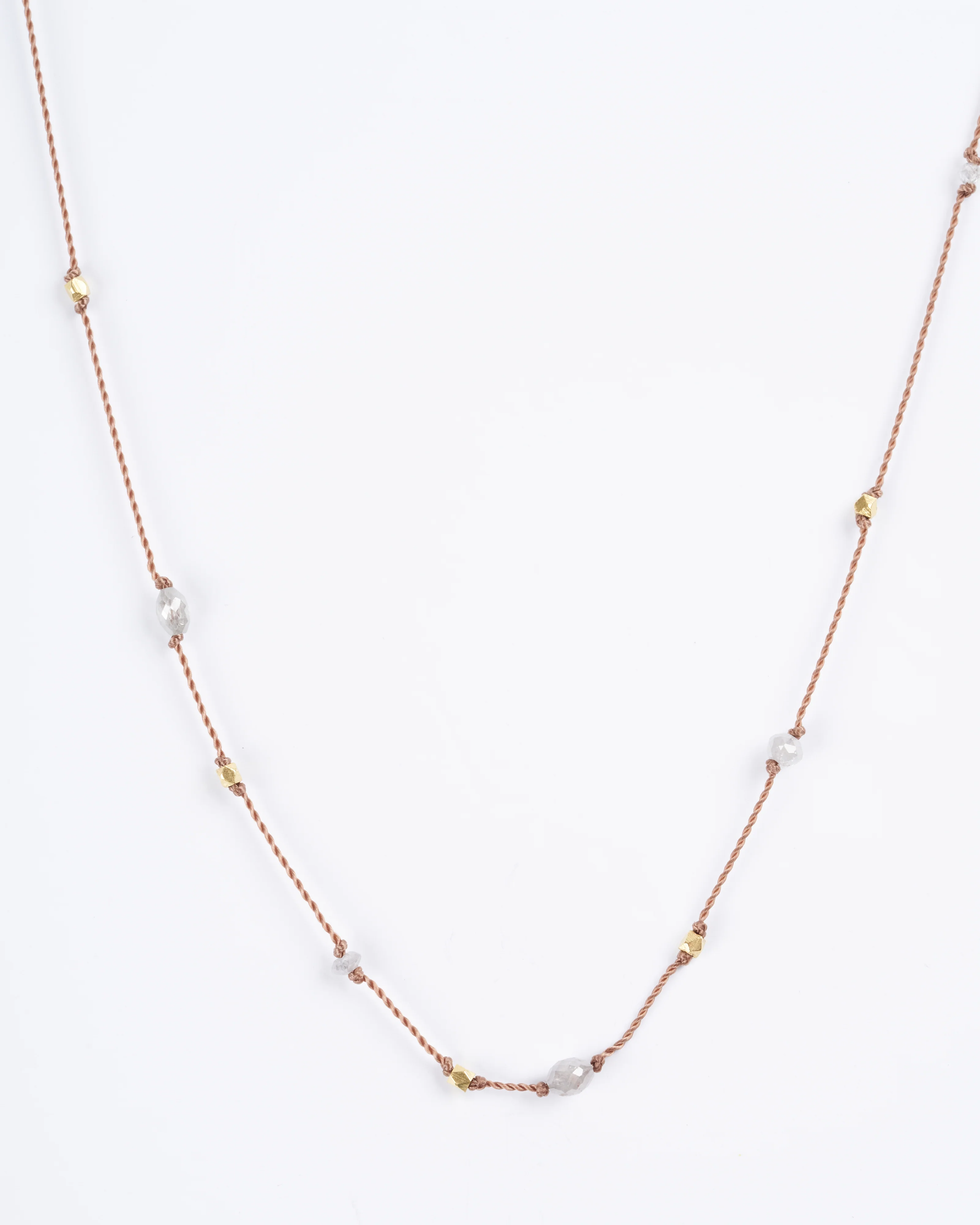 grey diamonds + 18k yellow gold necklace - Image 3