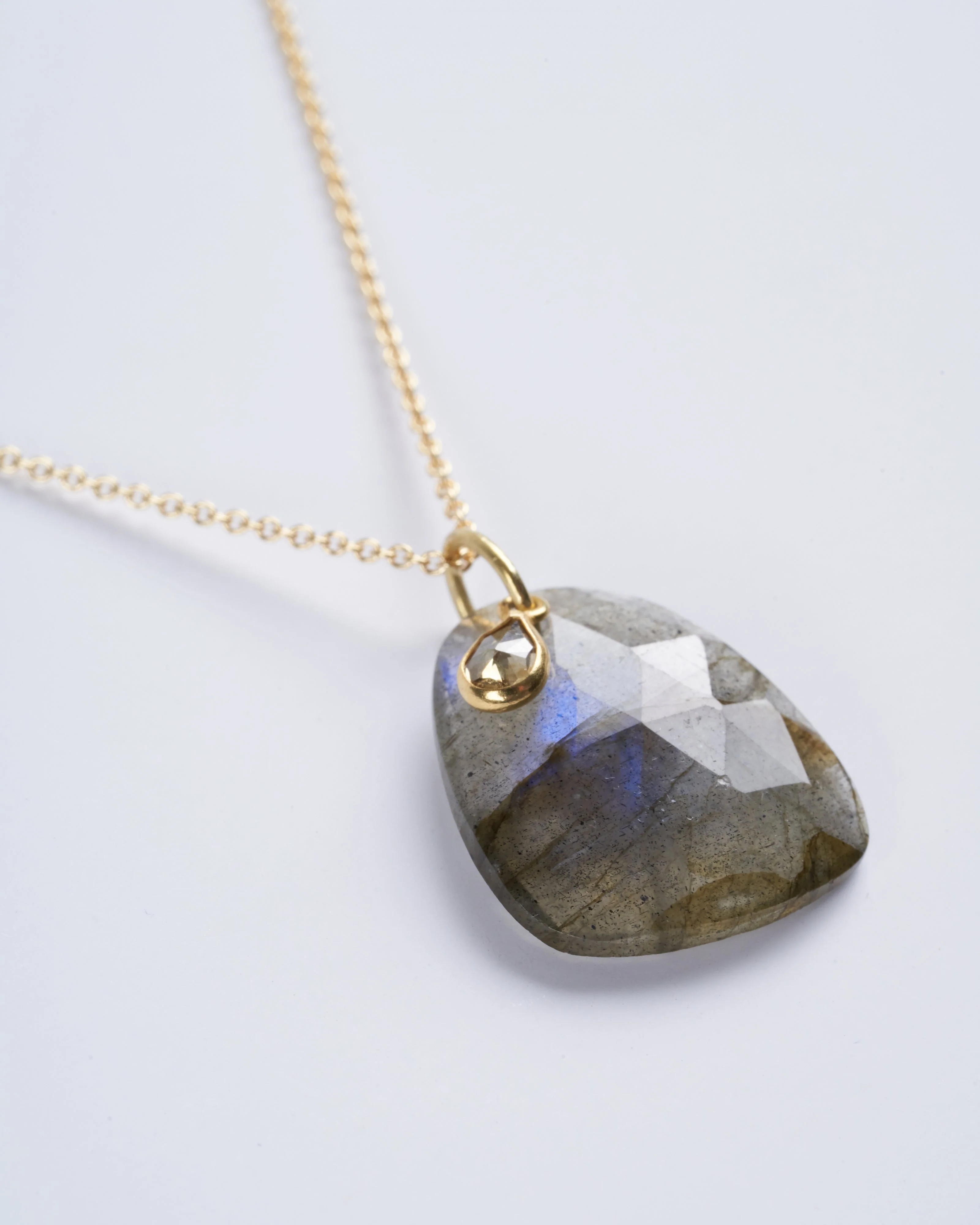 labradorite and diamond necklace - Image 2