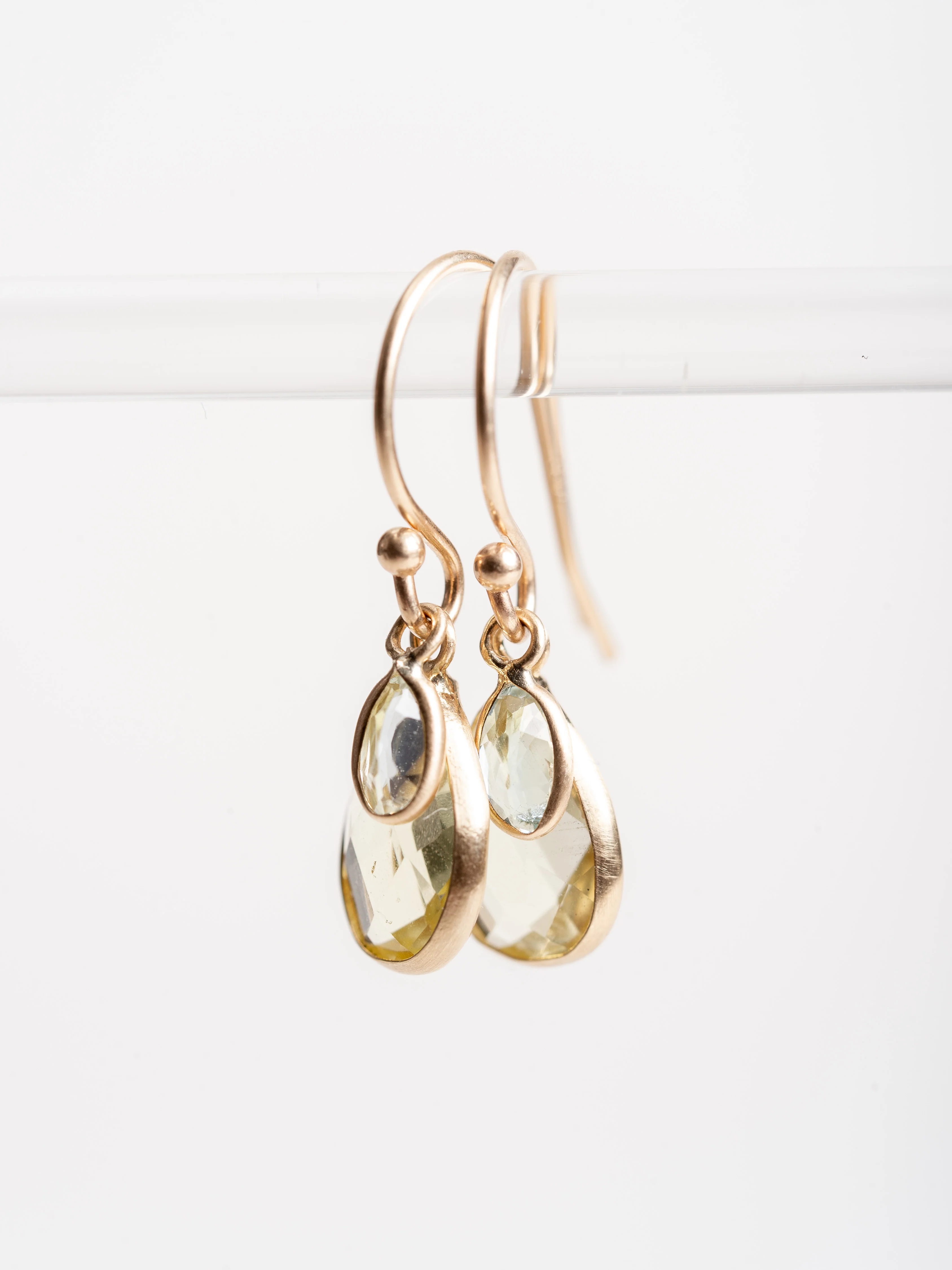 lemon quartz/aquamarine earrings - Image 3