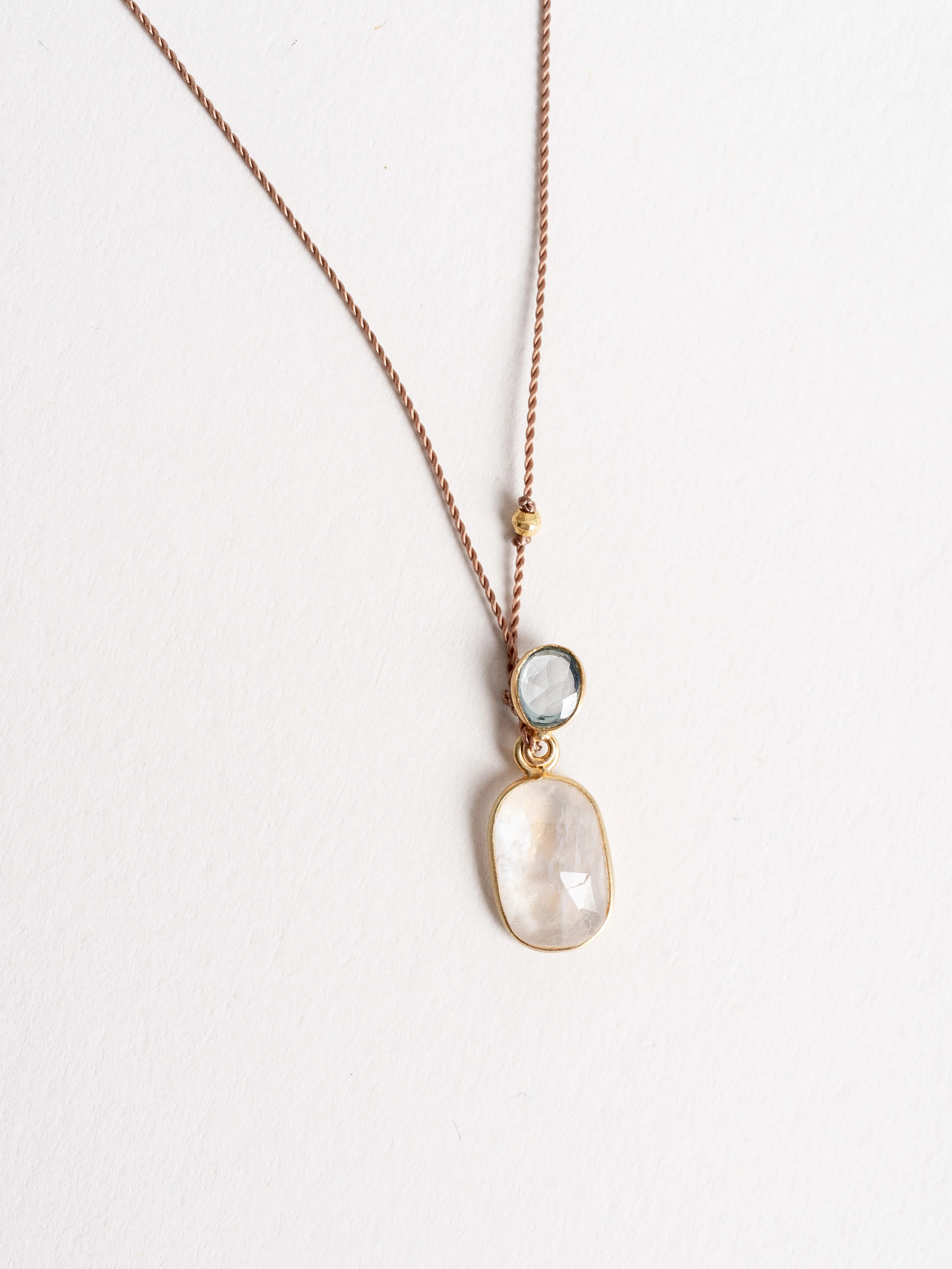moonstone/blue sapphire necklace