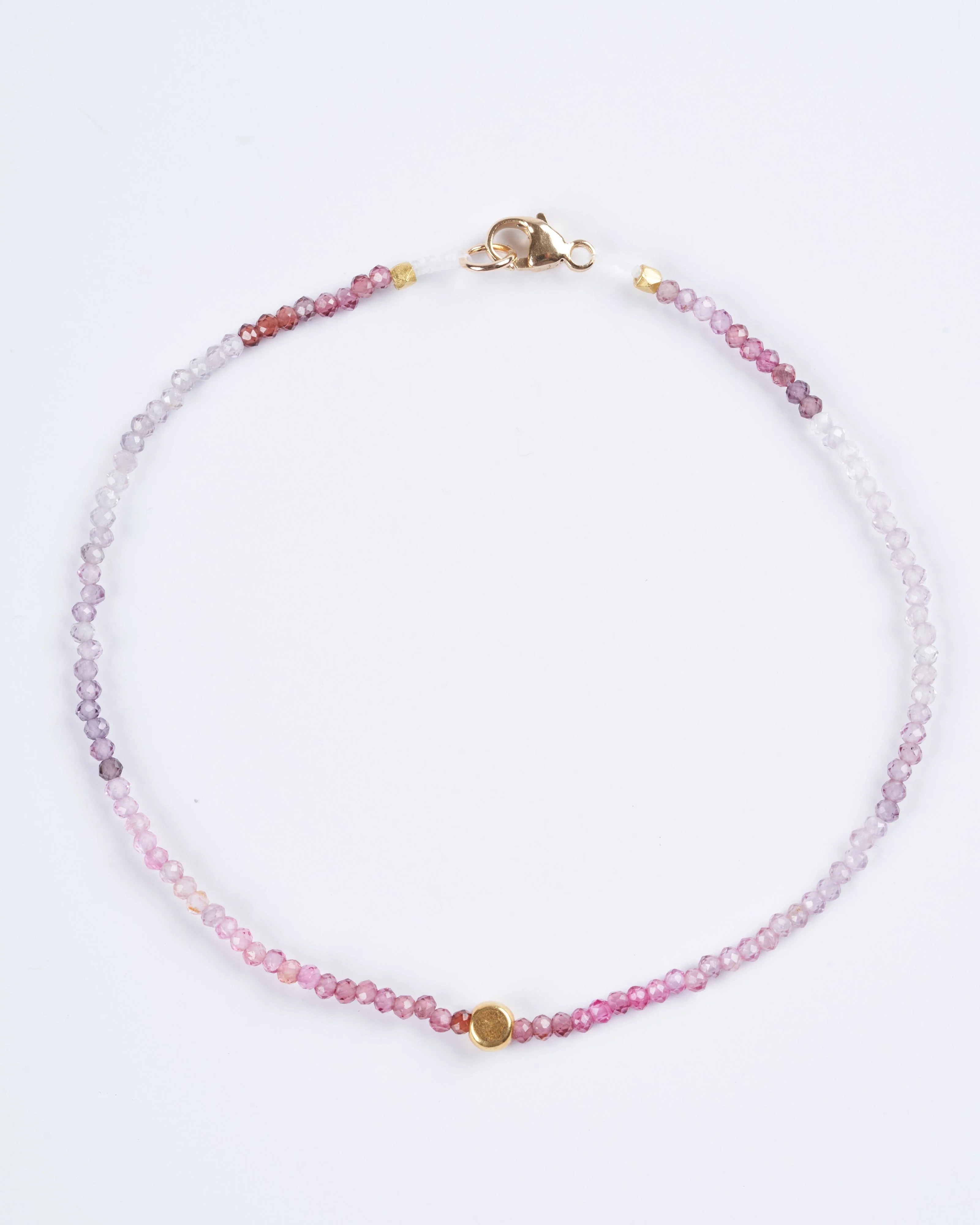 multi pink spinel beaded bracelet