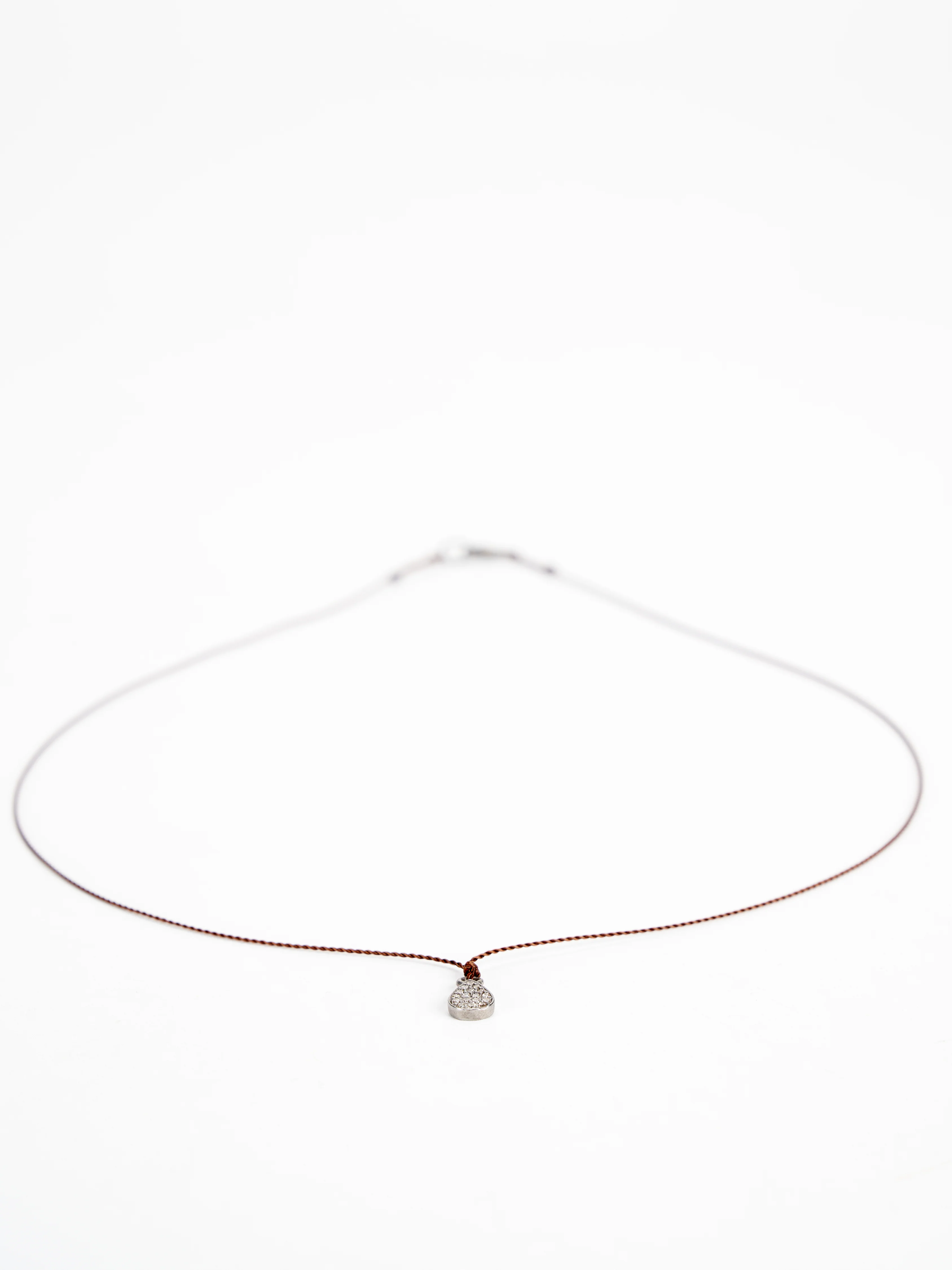 pave diamond drop necklace - diamond - Image 2