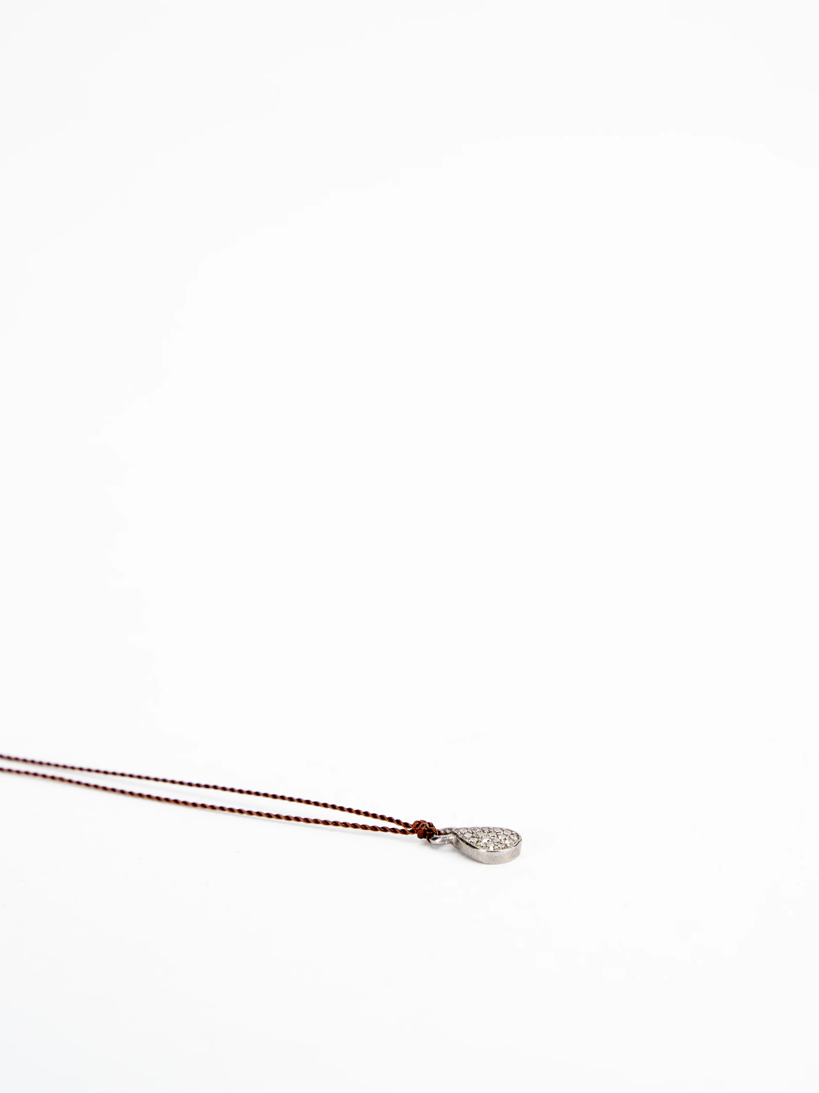 pave diamond drop necklace - diamond - Image 3