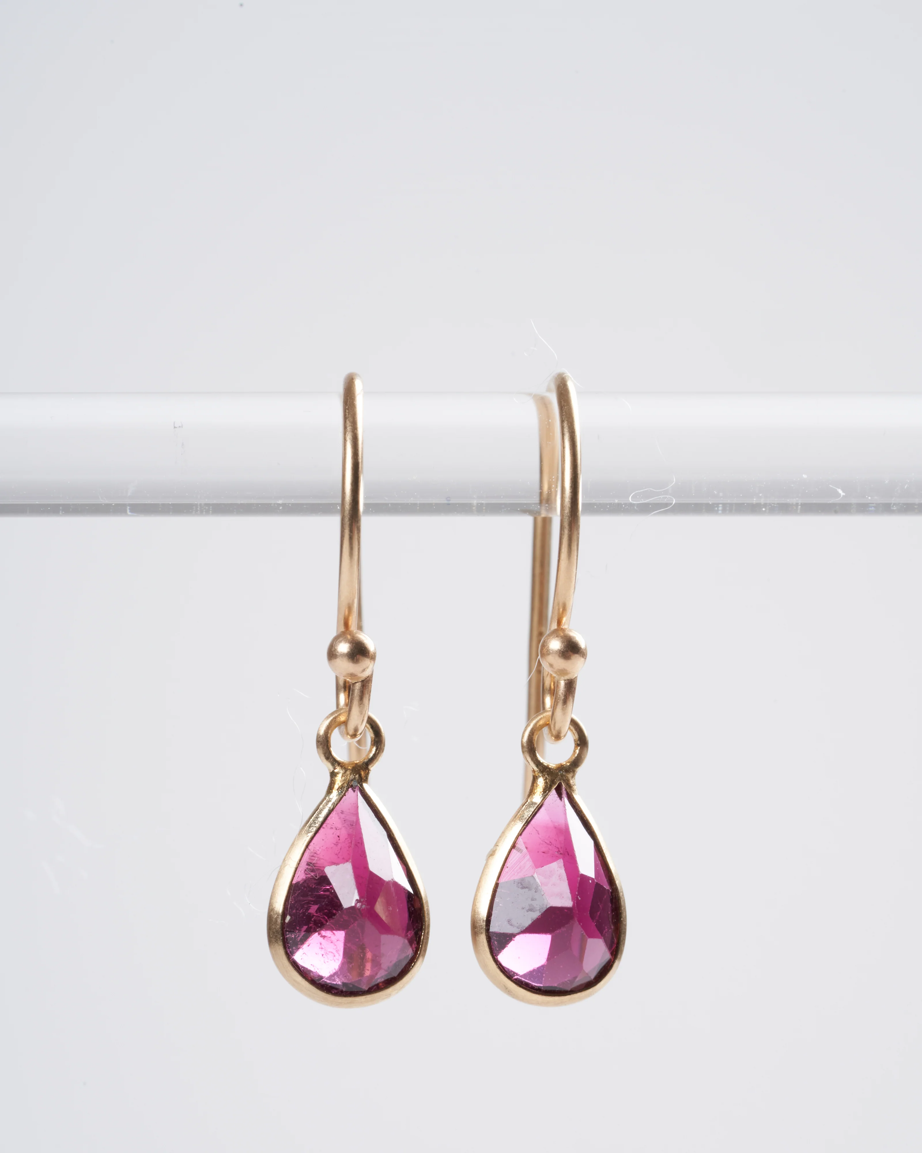 pink tourmaline earrings - pink
