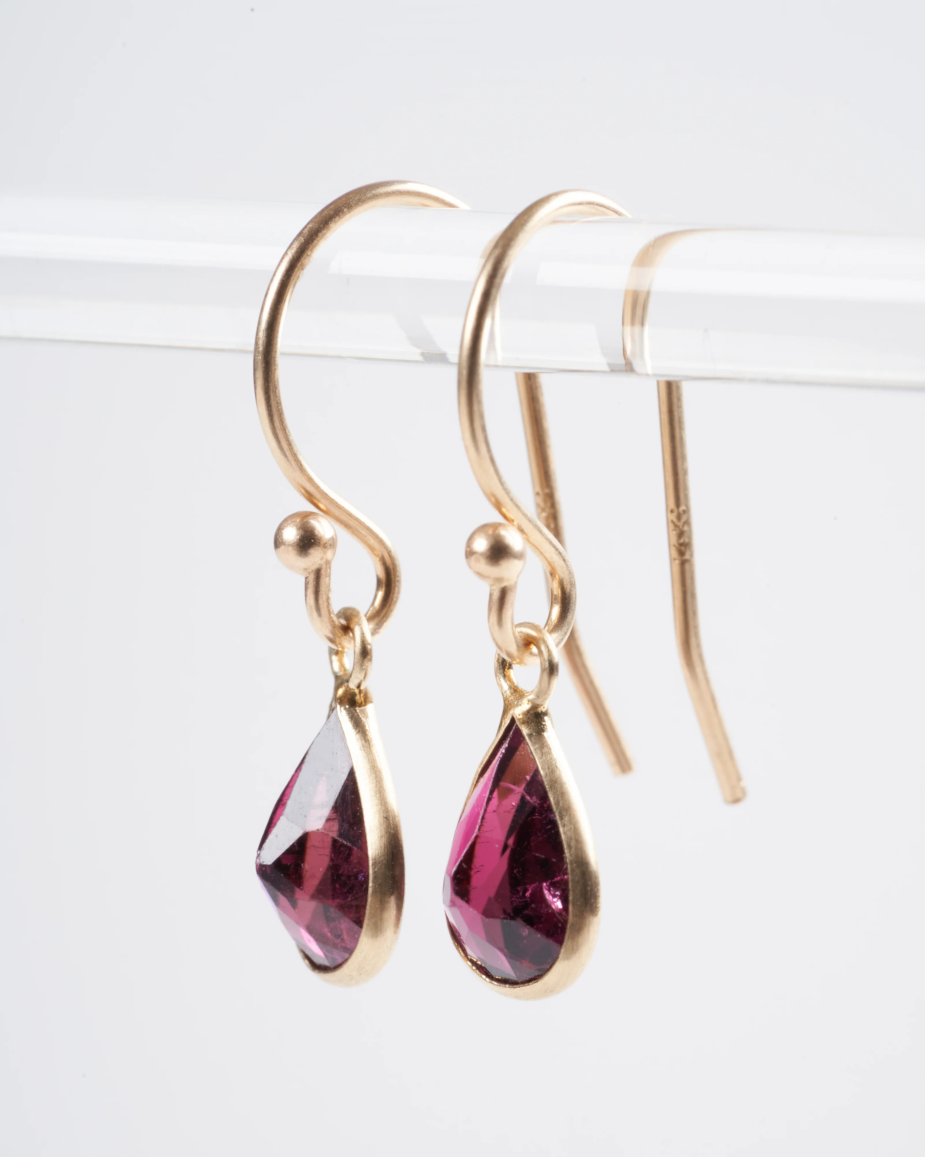 pink tourmaline earrings - pink - Image 3