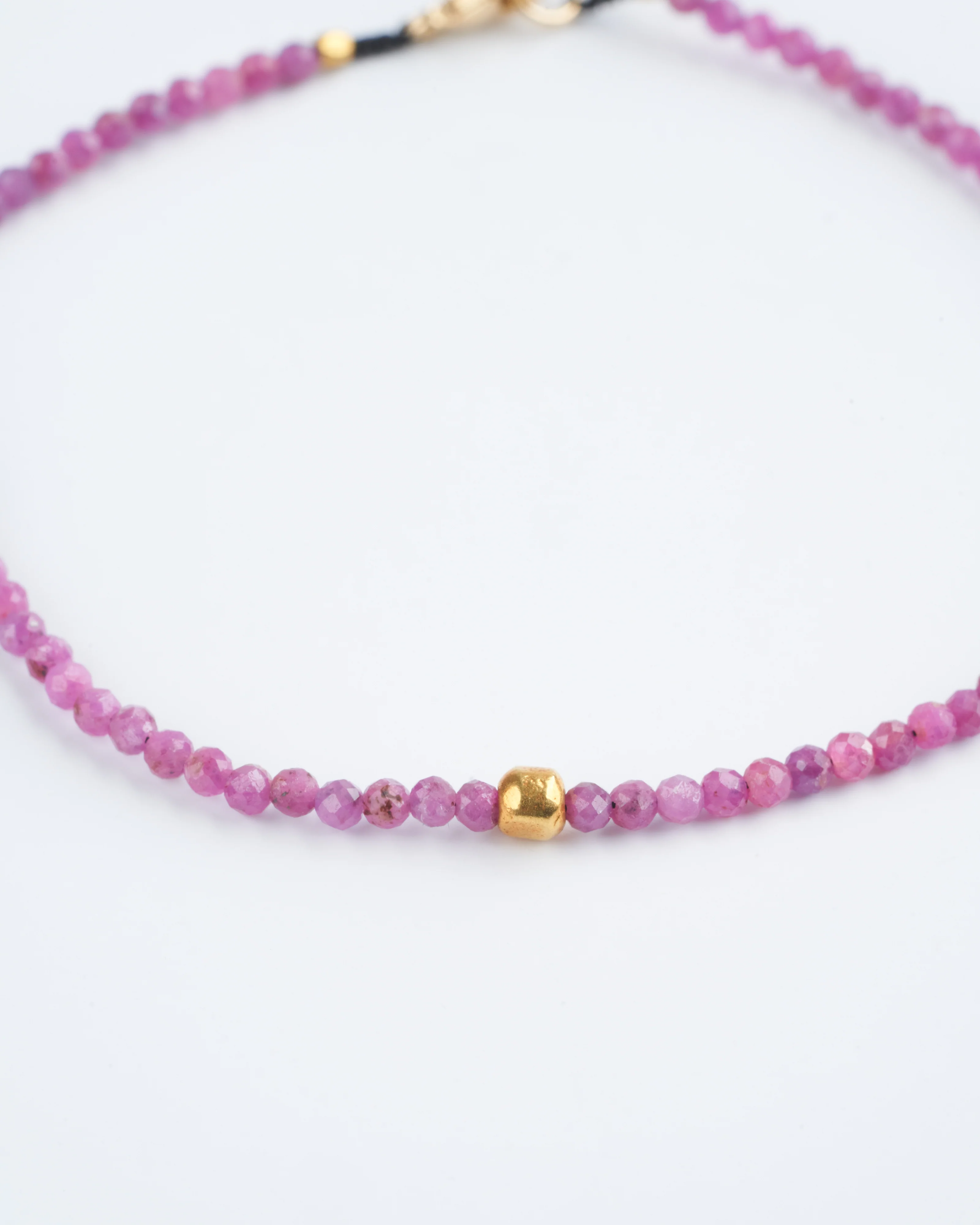 ruby and 18k gold bead bracelet- purple - Image 2