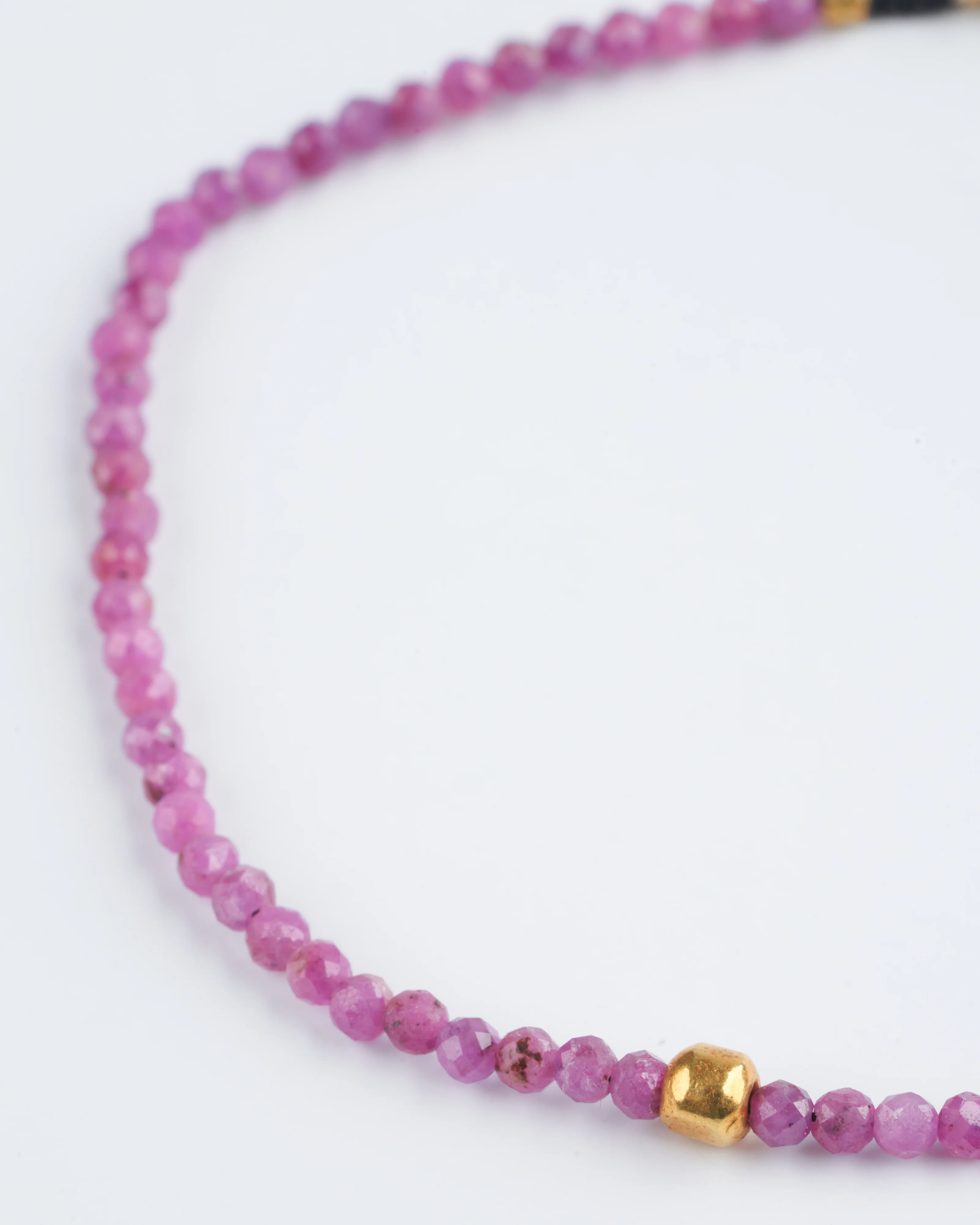 ruby and 18k gold bead bracelet- purple - Image 3
