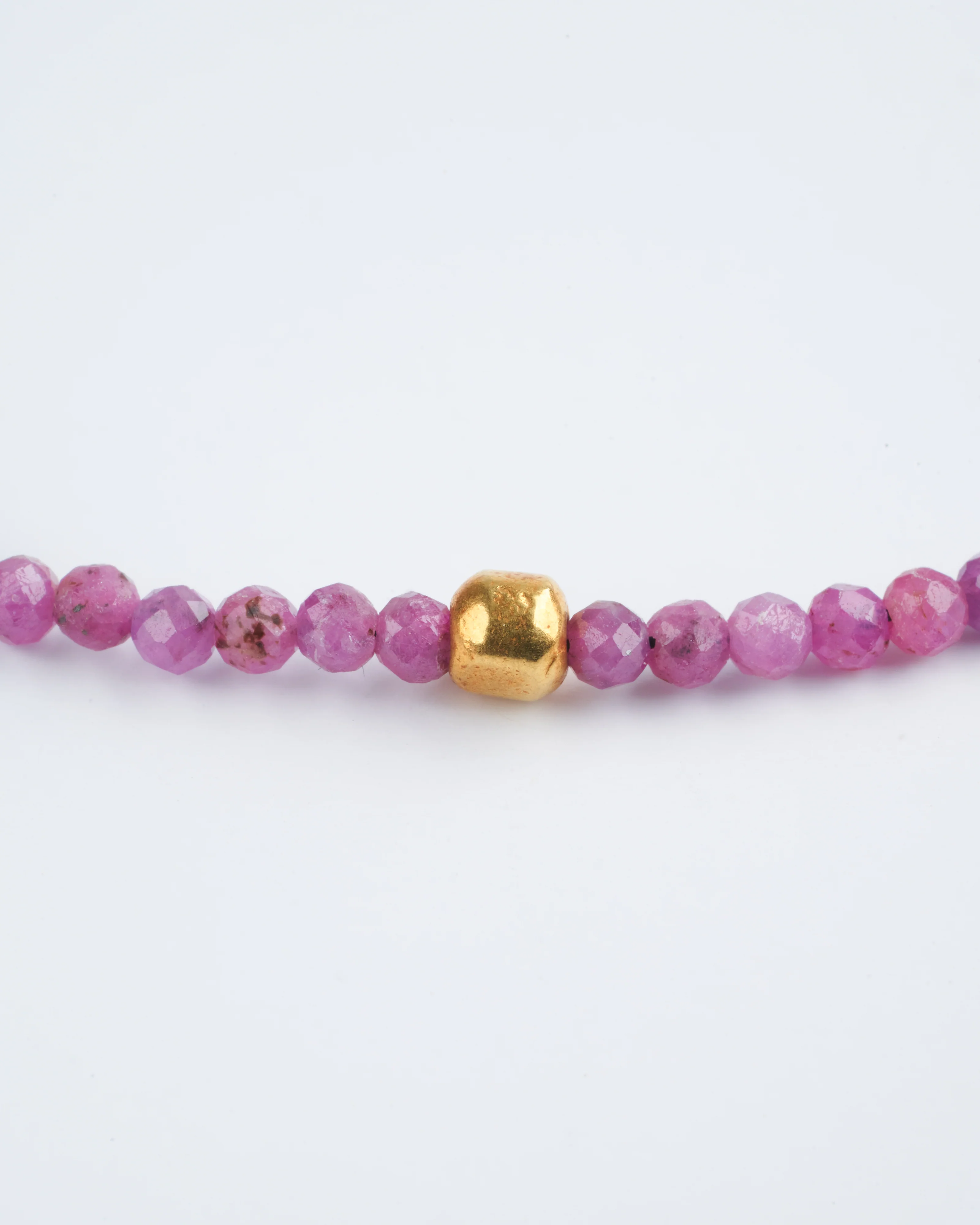 ruby and 18k gold bead bracelet- purple - Image 4