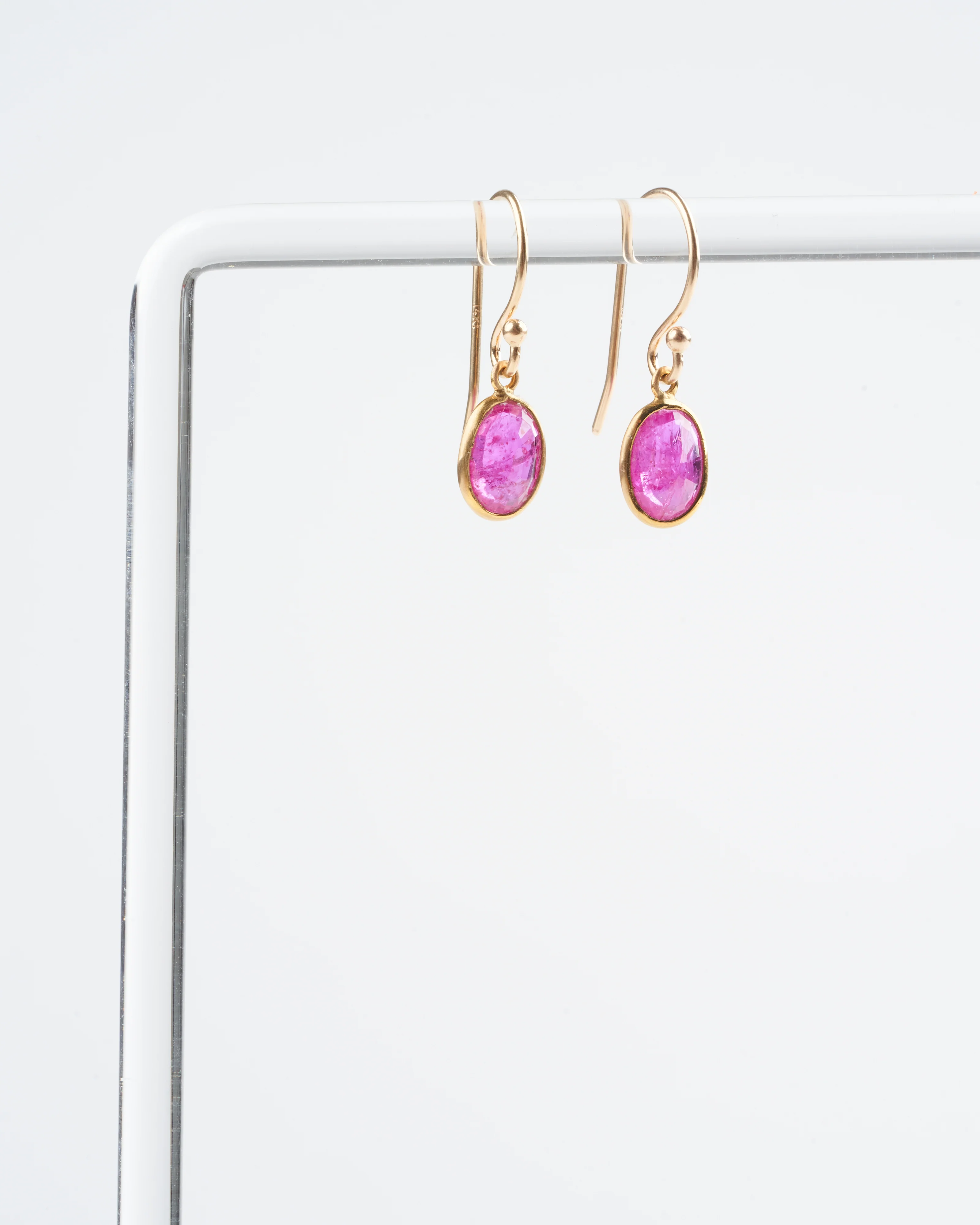 ruby drop earrings - pink