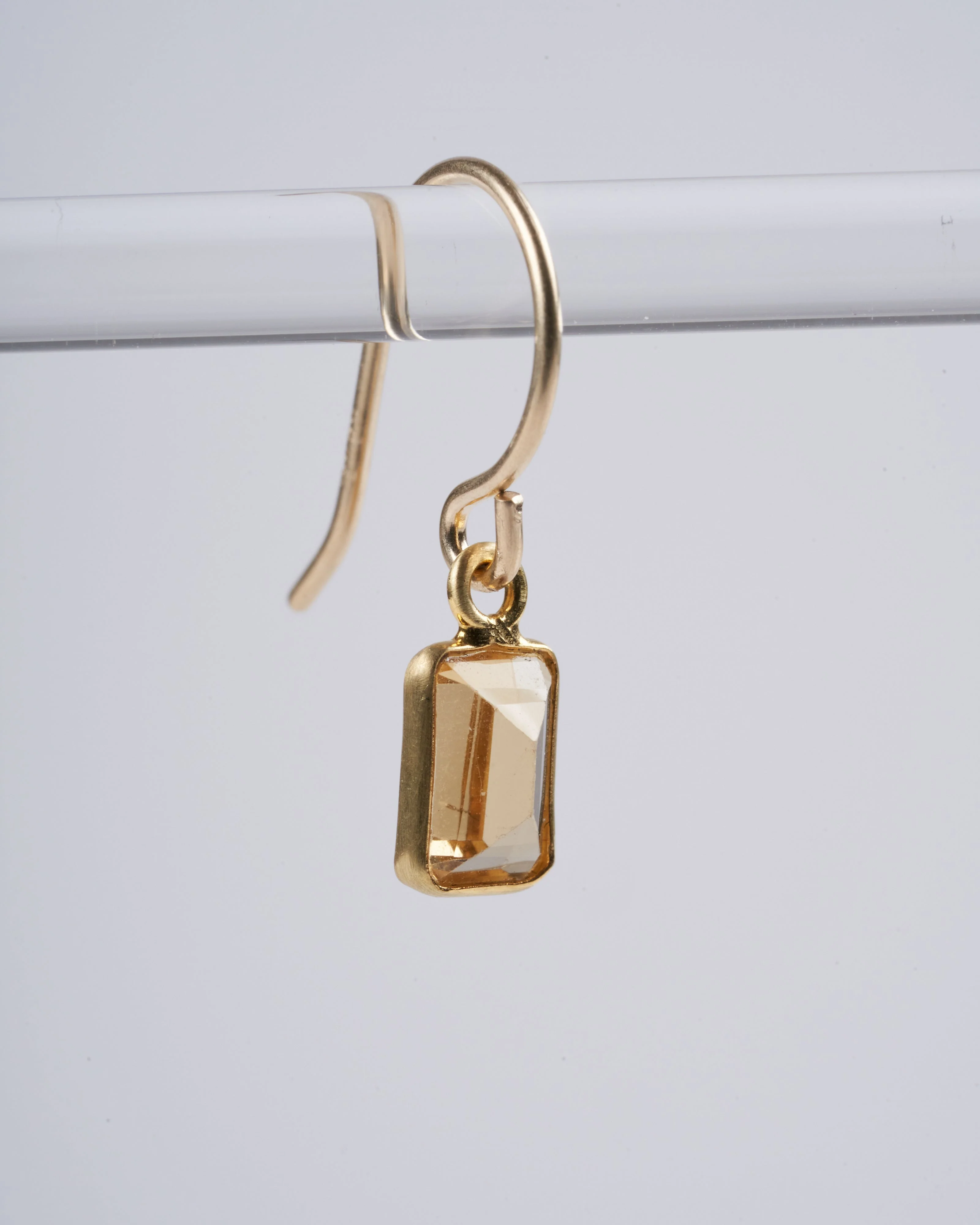 emerald cut citrine drop earrings - Image 3