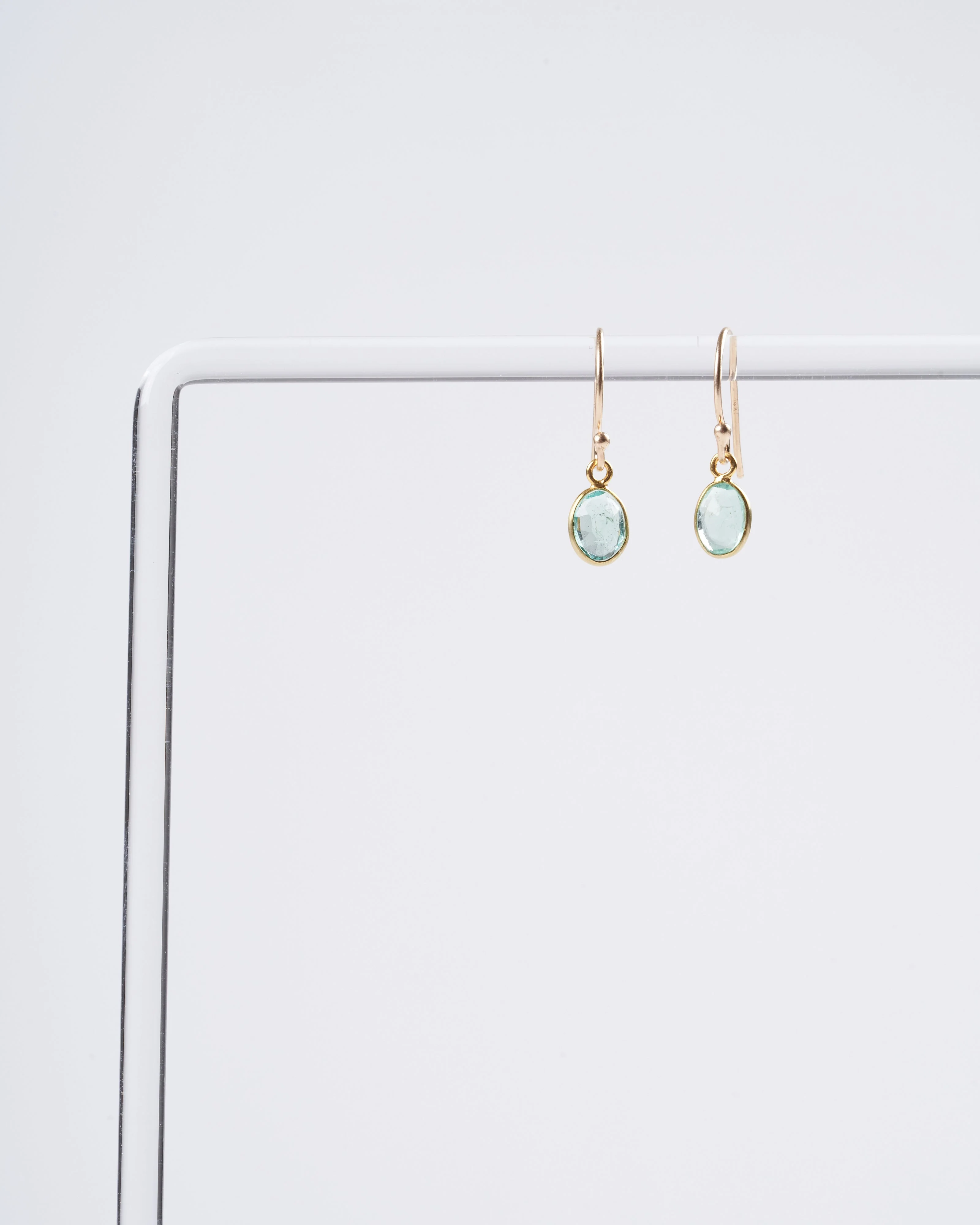 faceted emerald drop earrings - Image 2