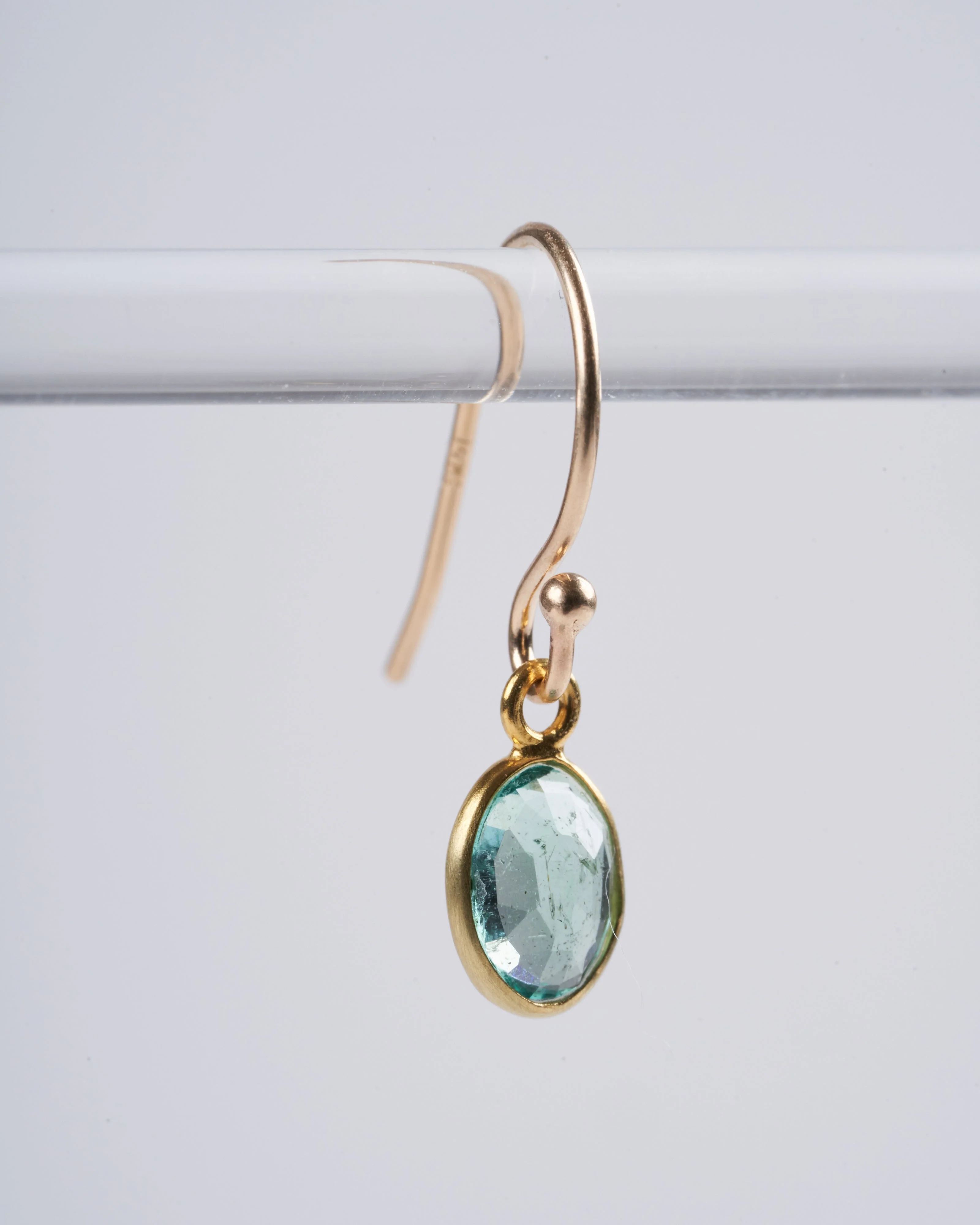 faceted emerald drop earrings - Image 3