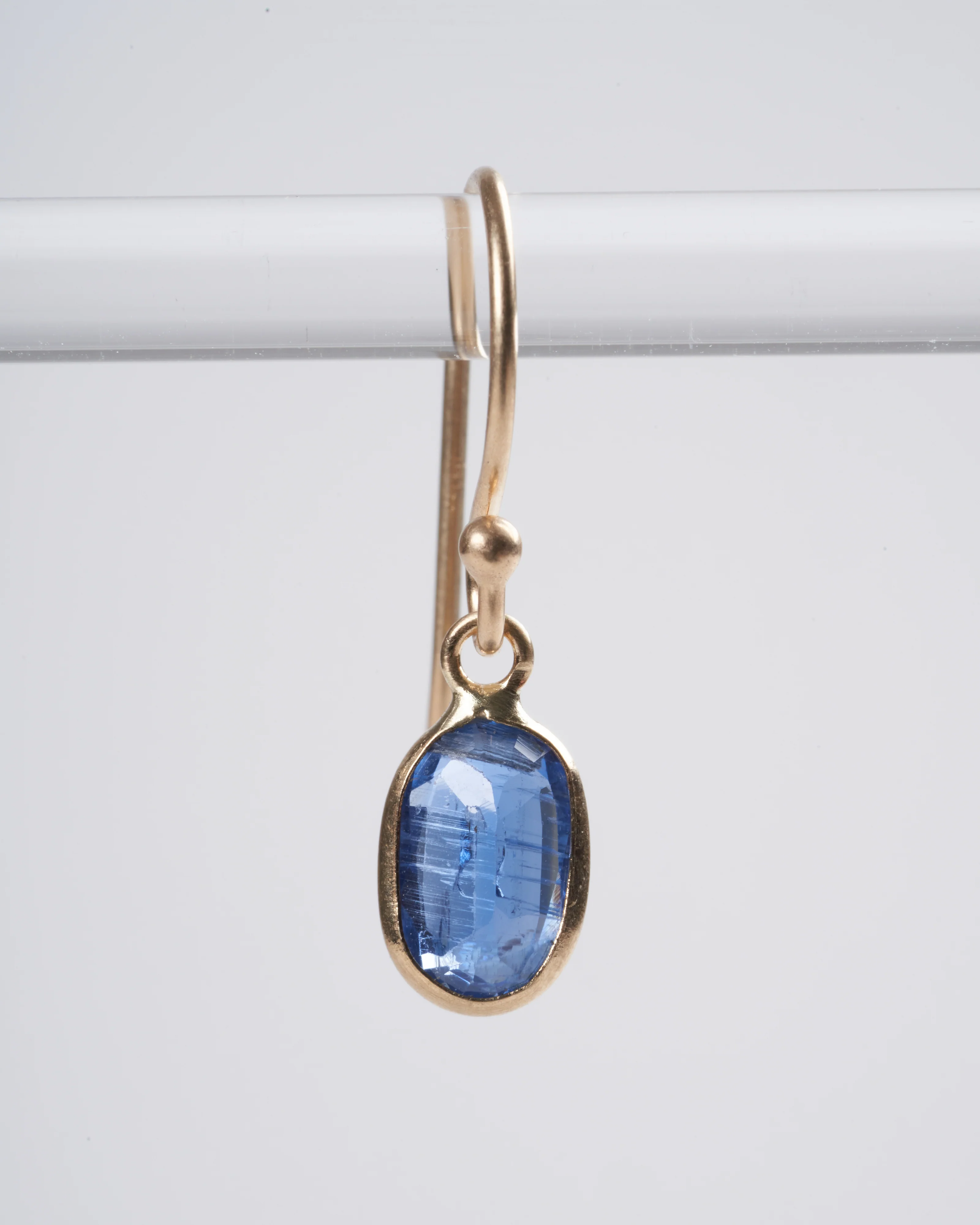 small oval kyanite earrings - blue - Image 2