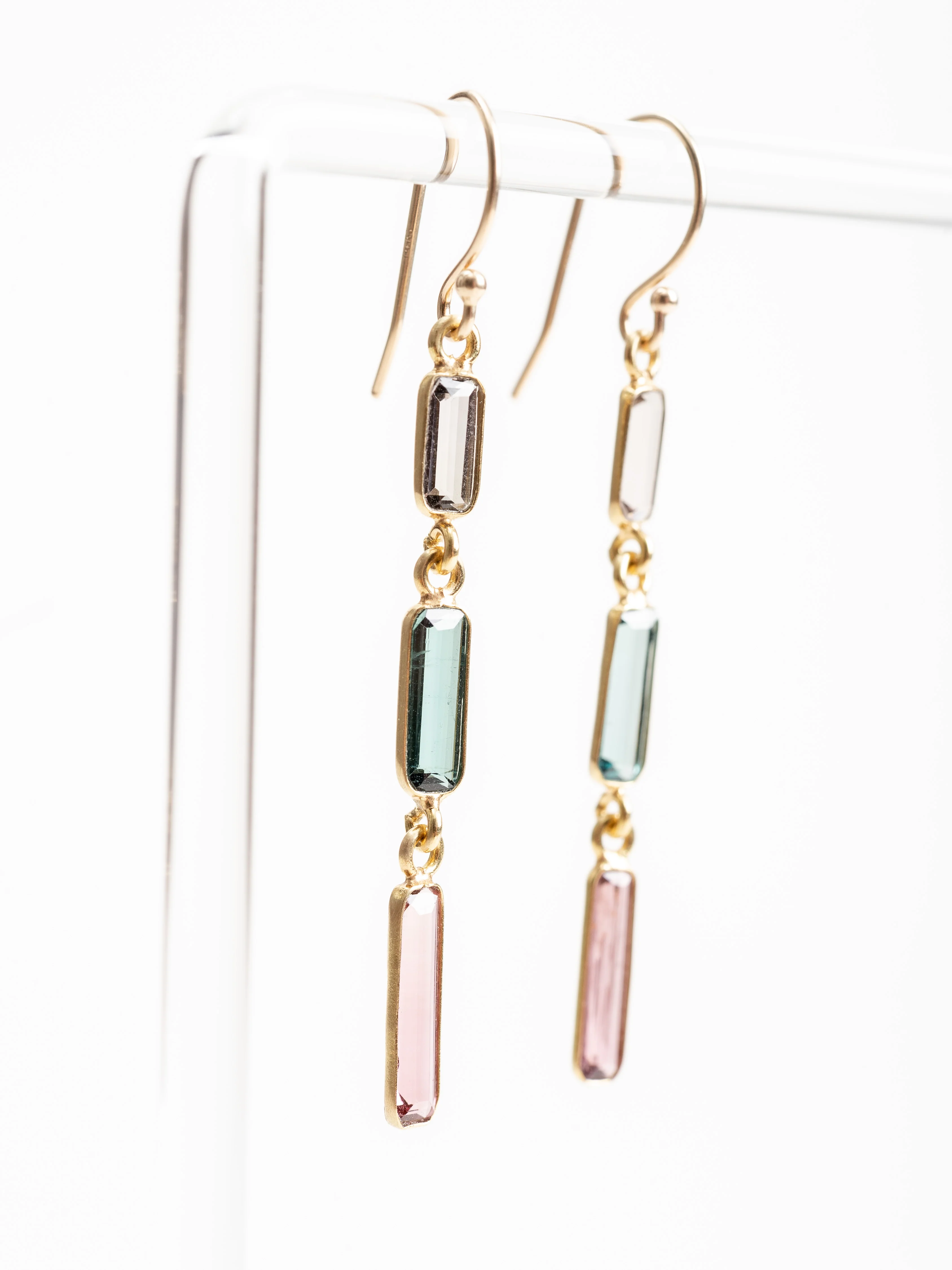 tormaline baguette earrings - Image 2