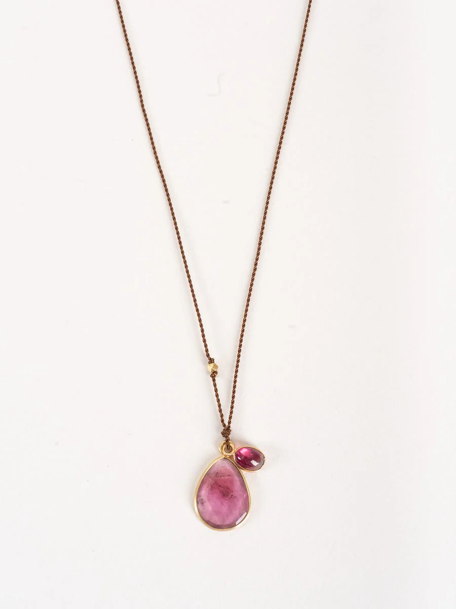 tourmaline double pendant necklace