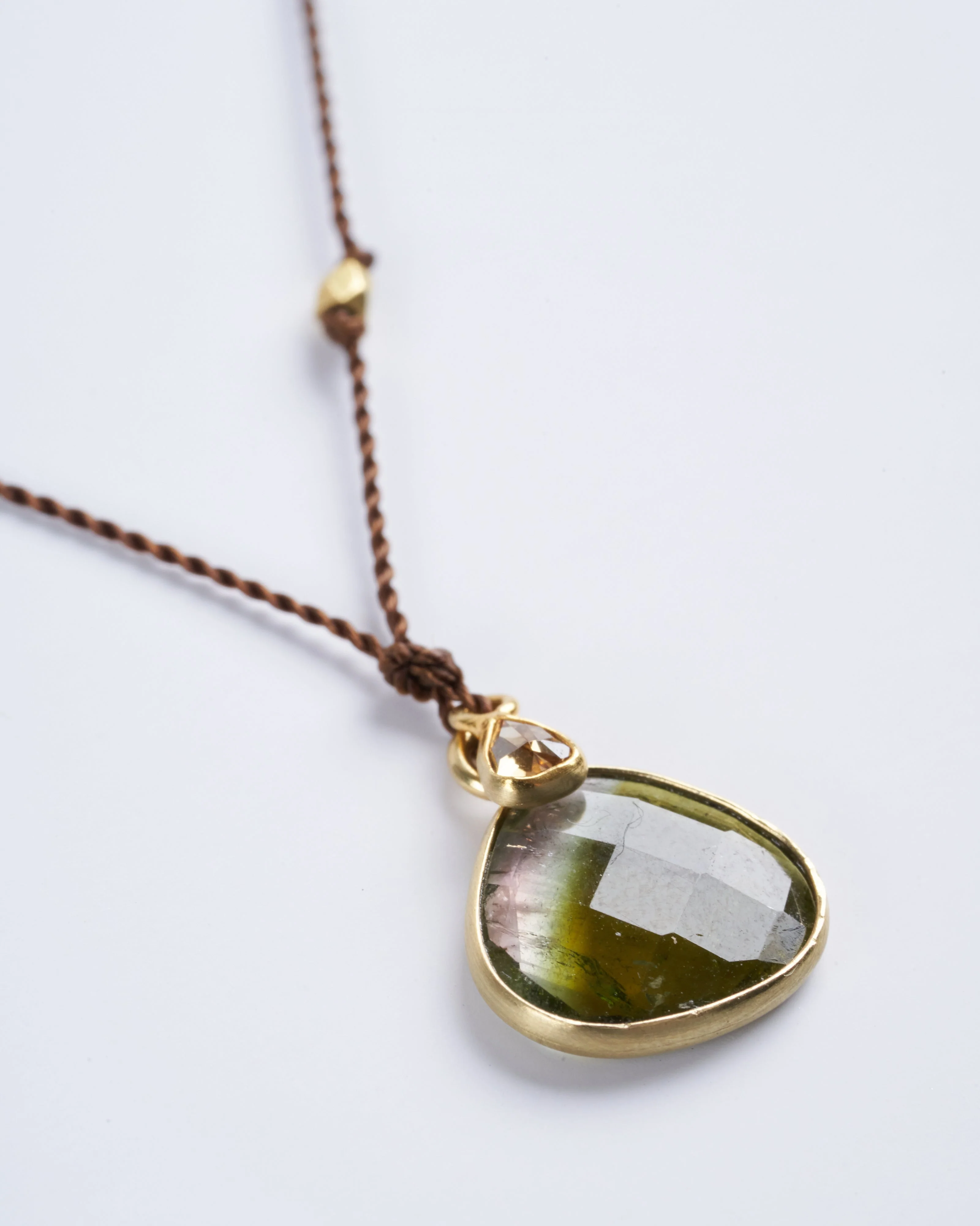 watermelon tourmaline and diamond necklace - Image 2