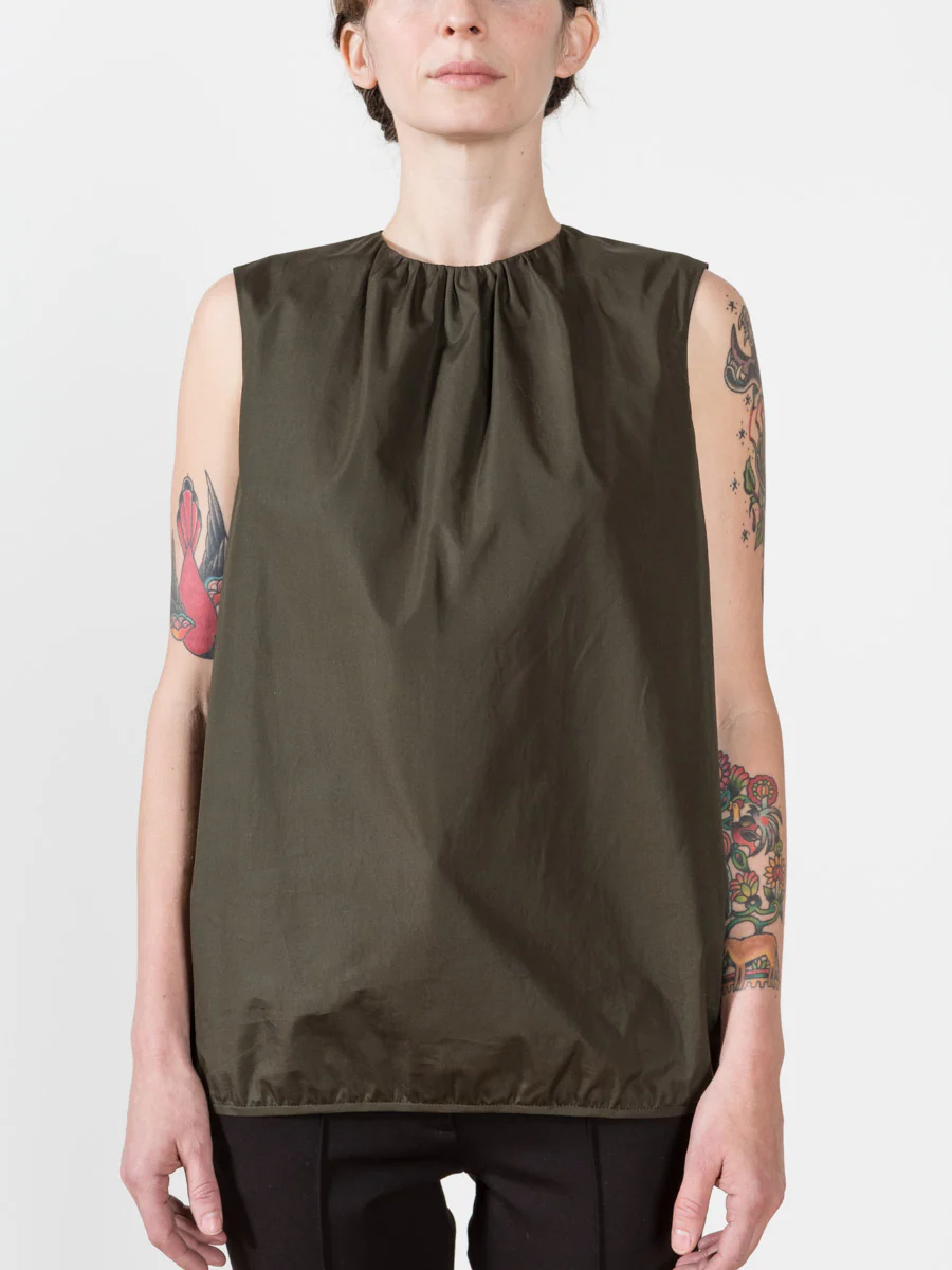 tie neck blouse - dark green - Image 2