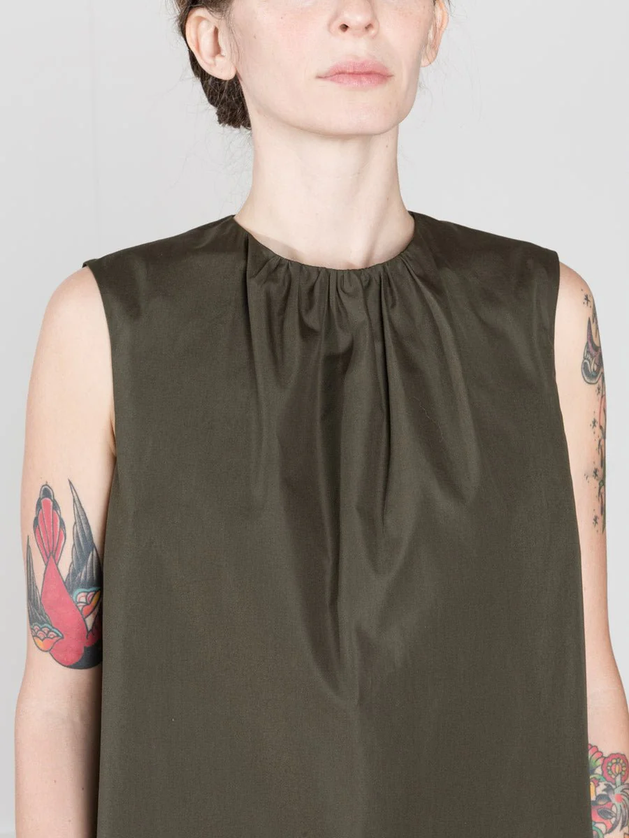 tie neck blouse - dark green - Image 6