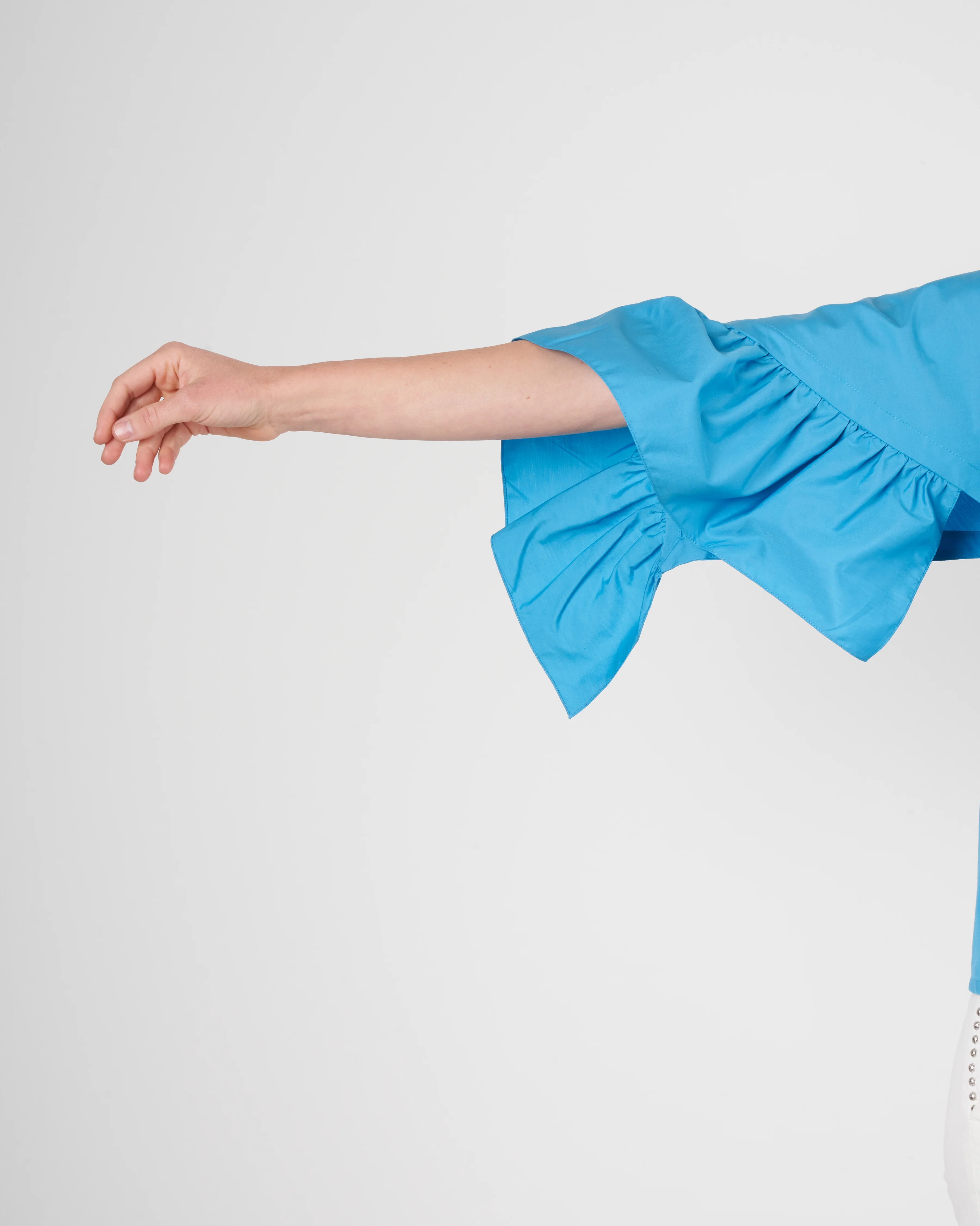 ruffle sleeve top - turquoise - Image 6