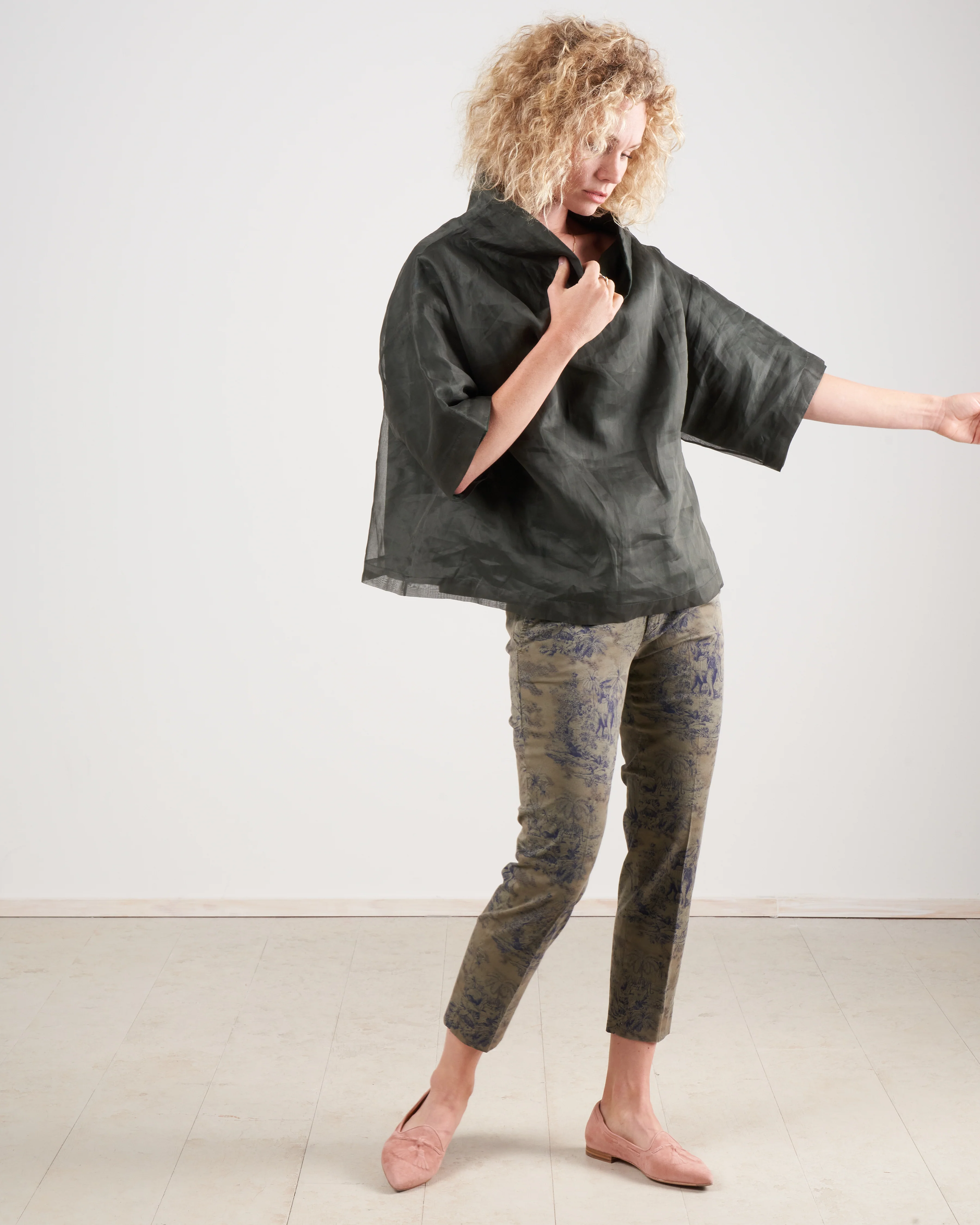 square top w/ funnel neck - green - Image 2