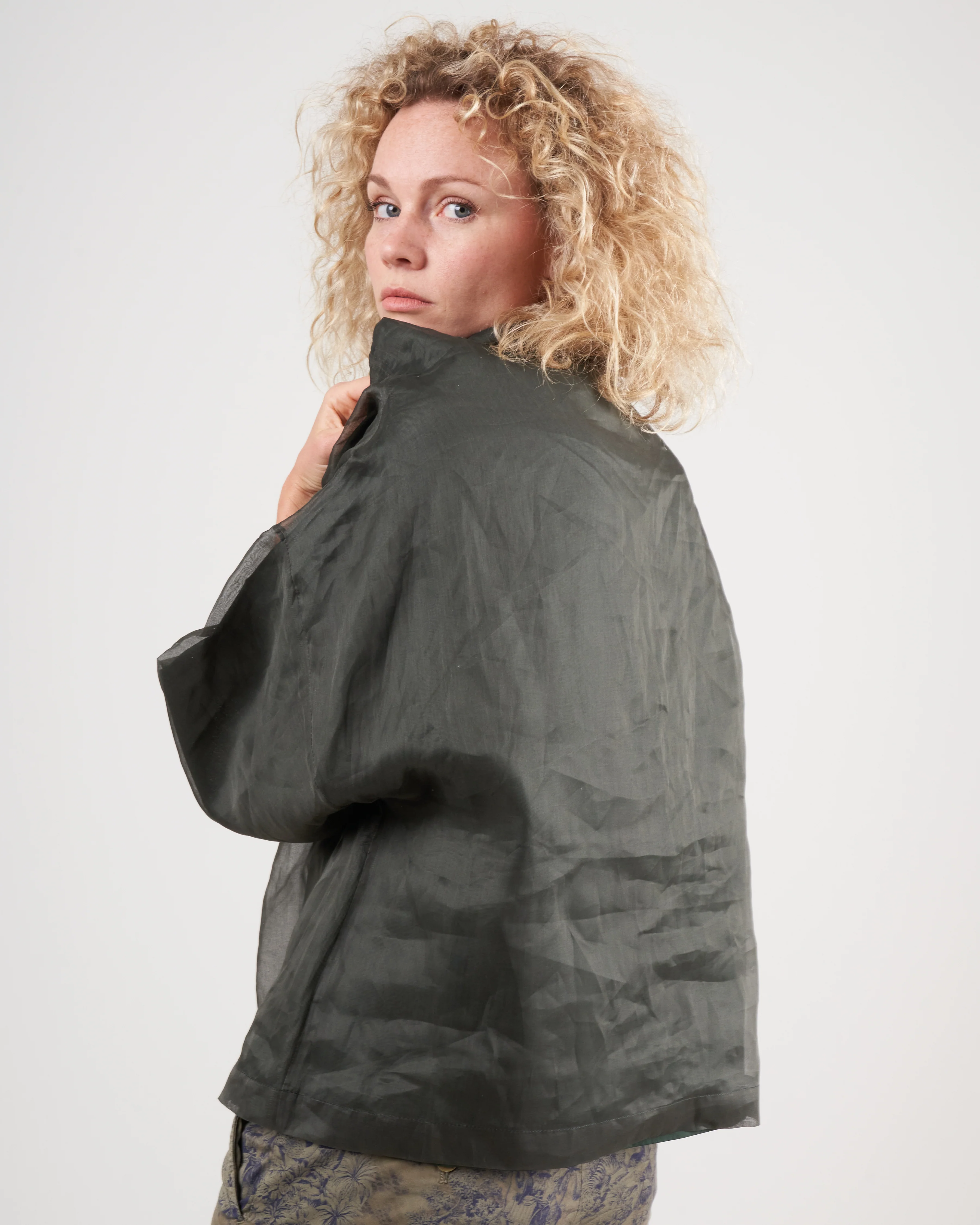 square top w/ funnel neck - green - Image 4