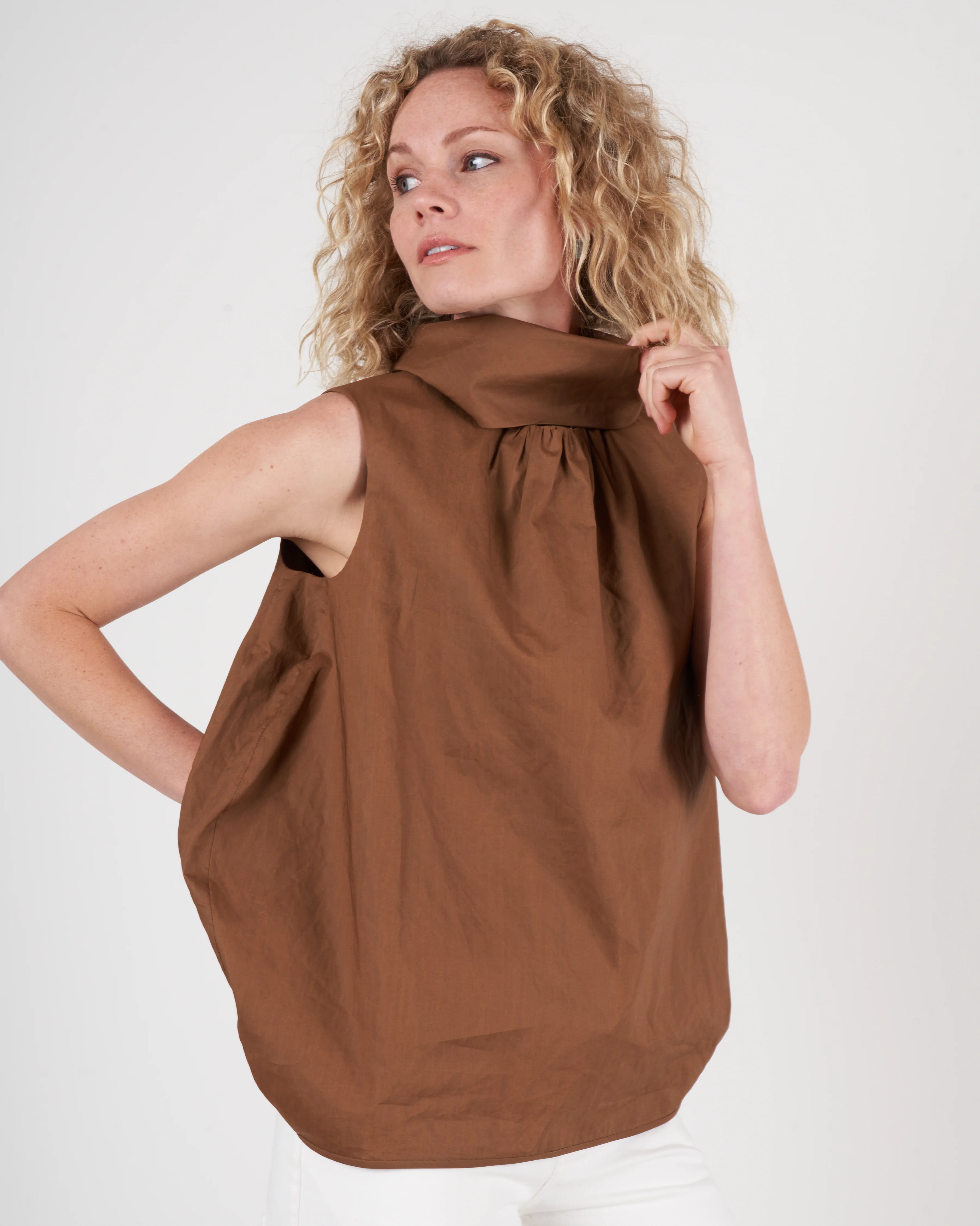 tie neck blouse - tobacco - Image 2