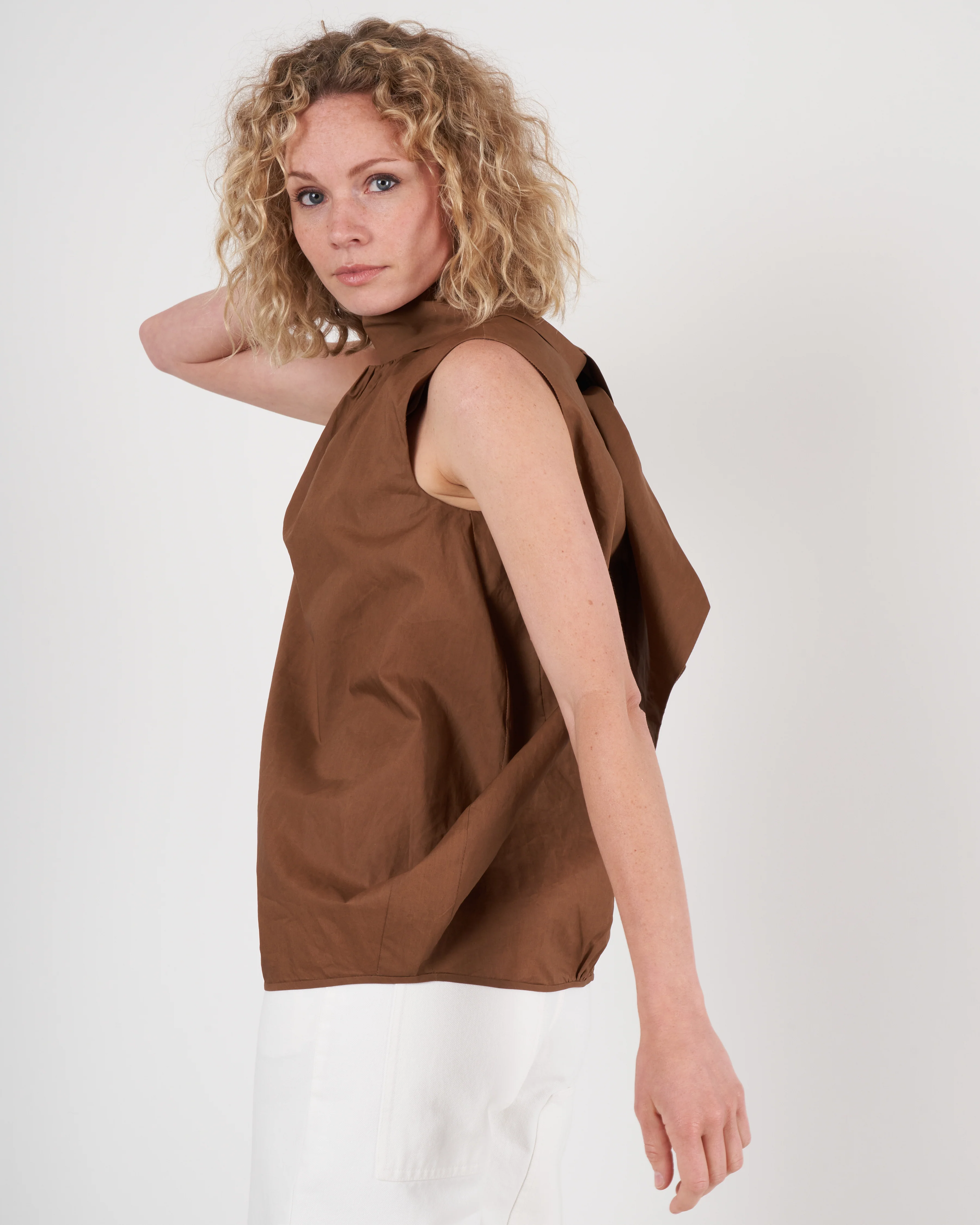 tie neck blouse - tobacco - Image 3