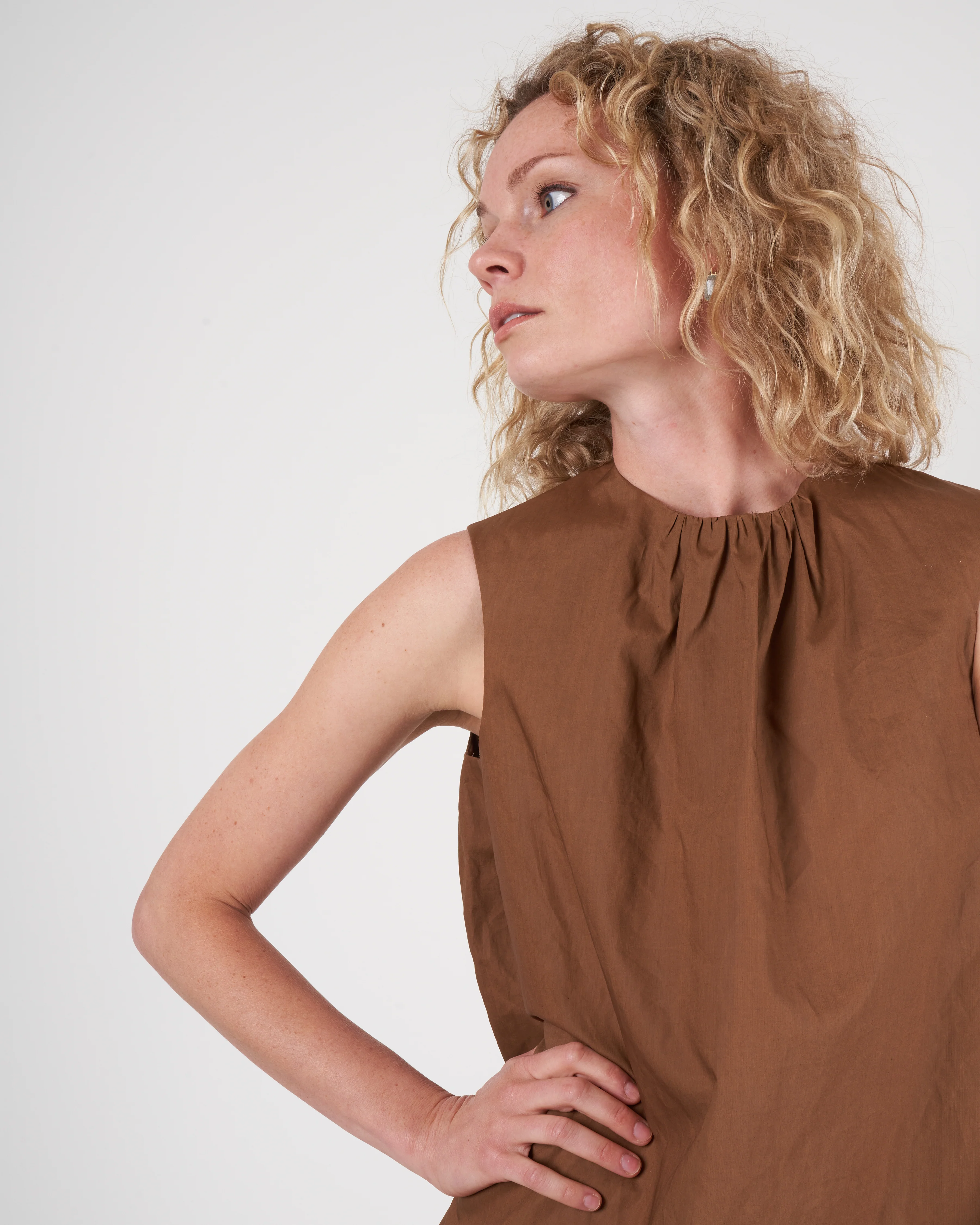 tie neck blouse - tobacco - Image 4