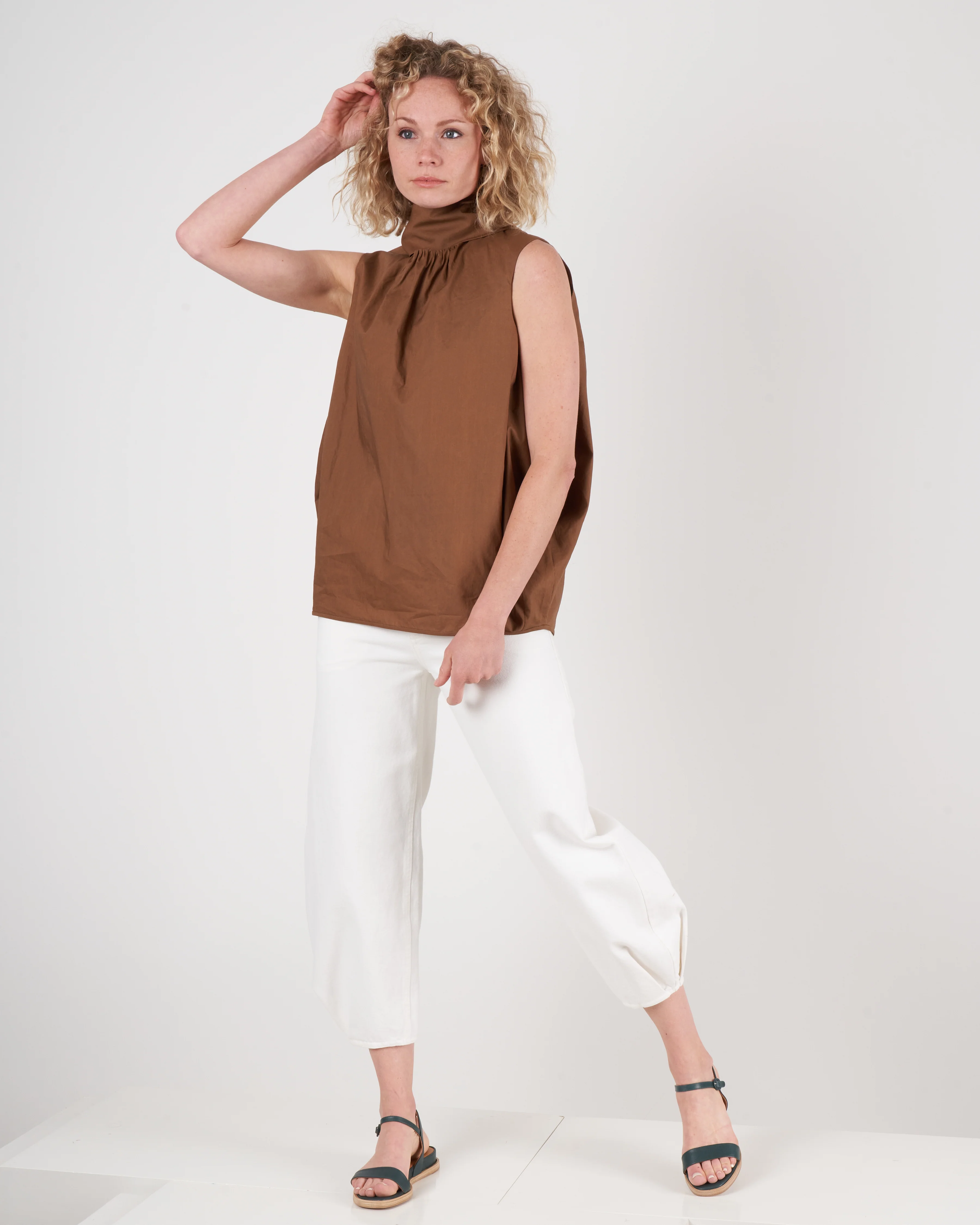 tie neck blouse - tobacco - Image 5