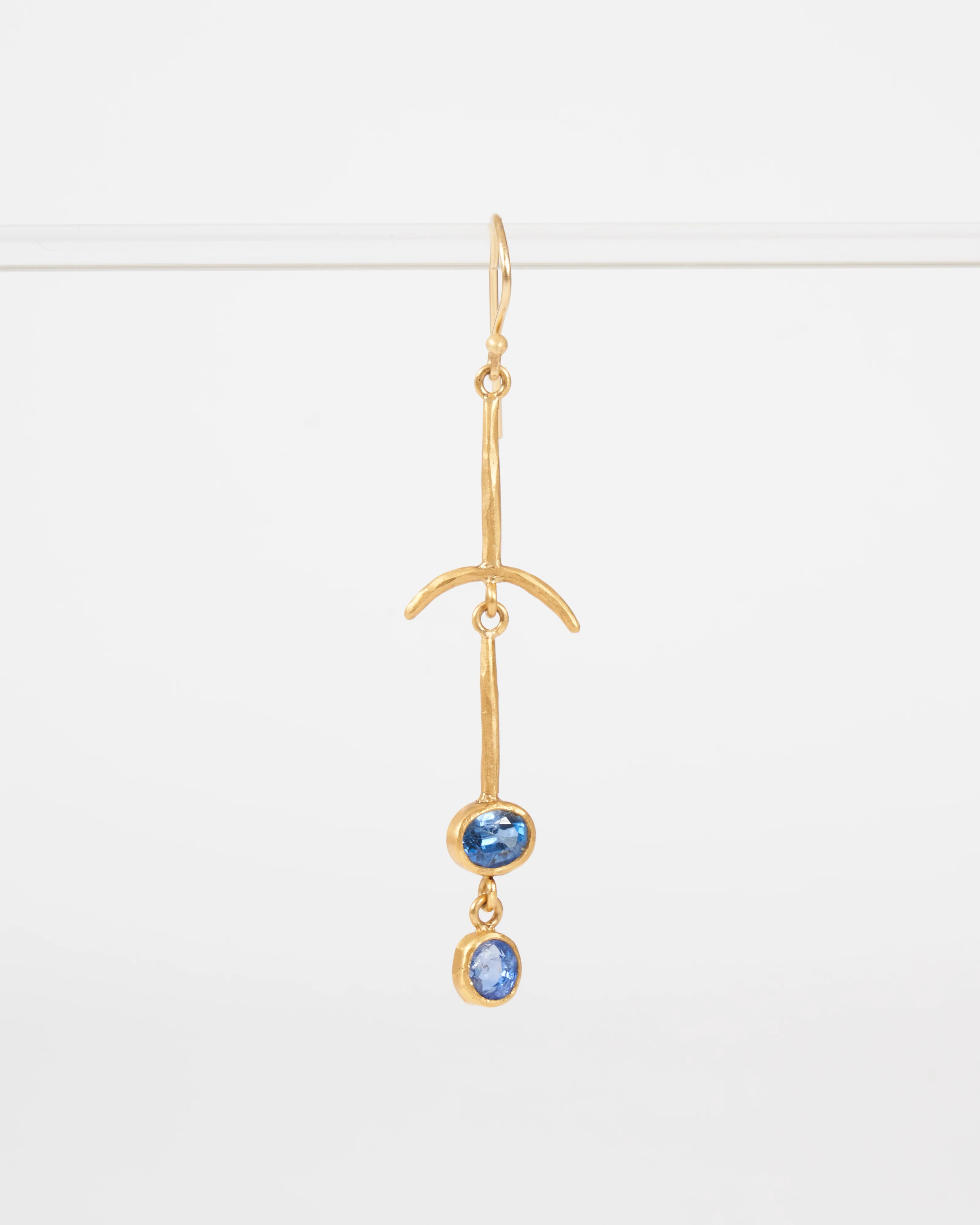 blue sapphire drop bone earrings - Image 5